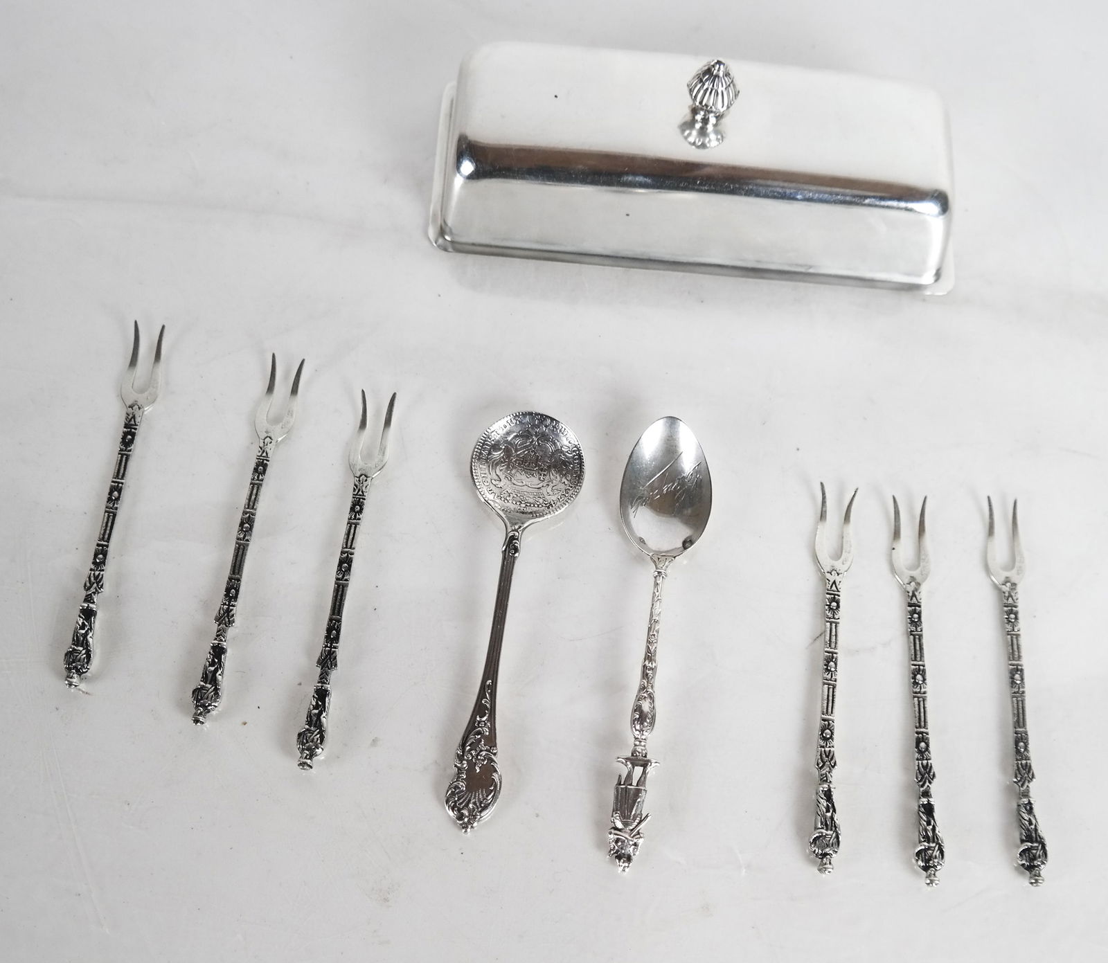 8 Assorted Continental Silver Spoons & Forks (1 of 6)