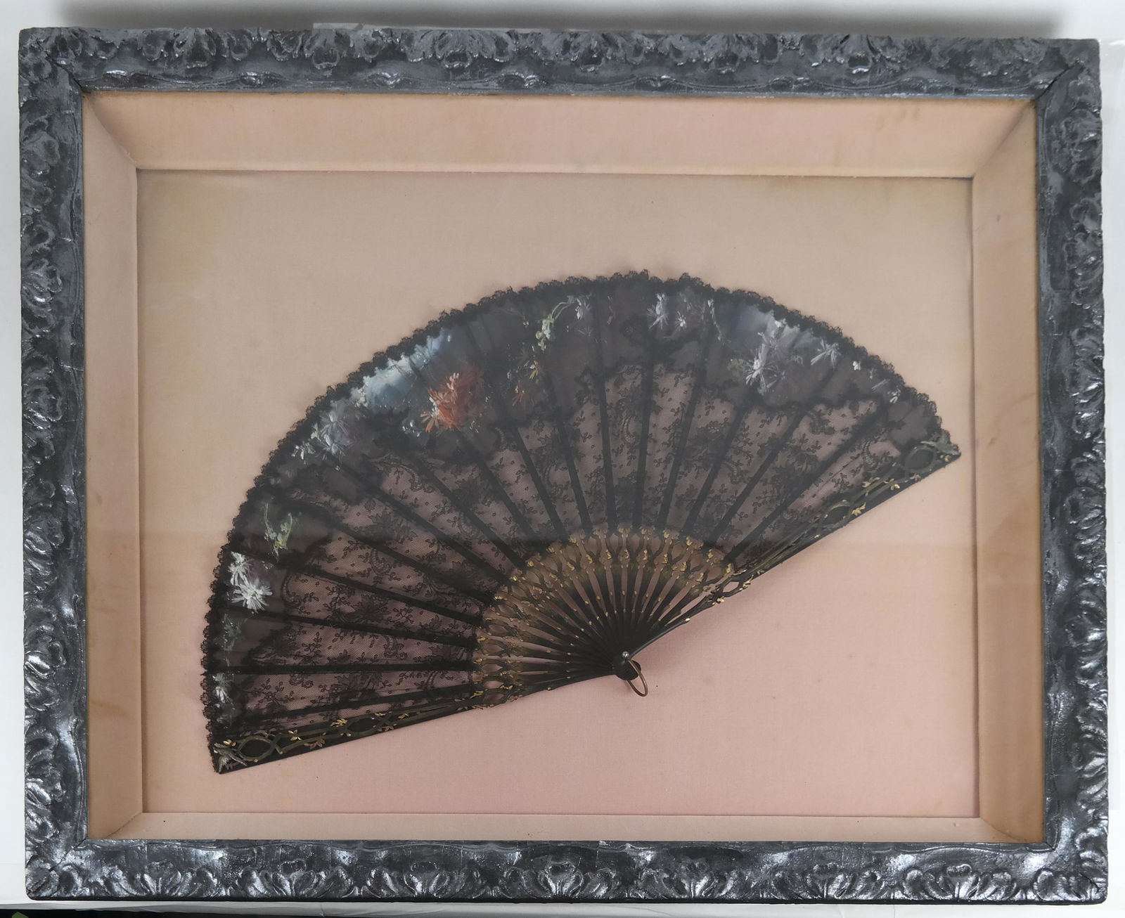Black Lace, Painted Framed Fan (1 of 6)