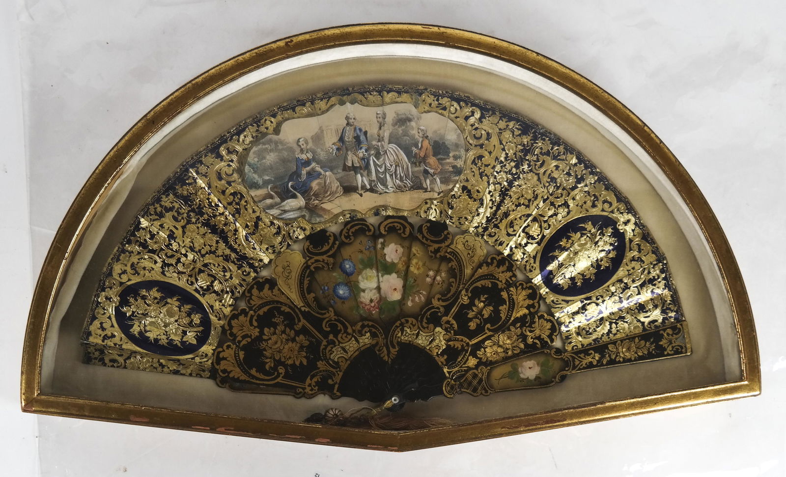 Fancy Gilt and Figural Painted Fan (1 of 3)