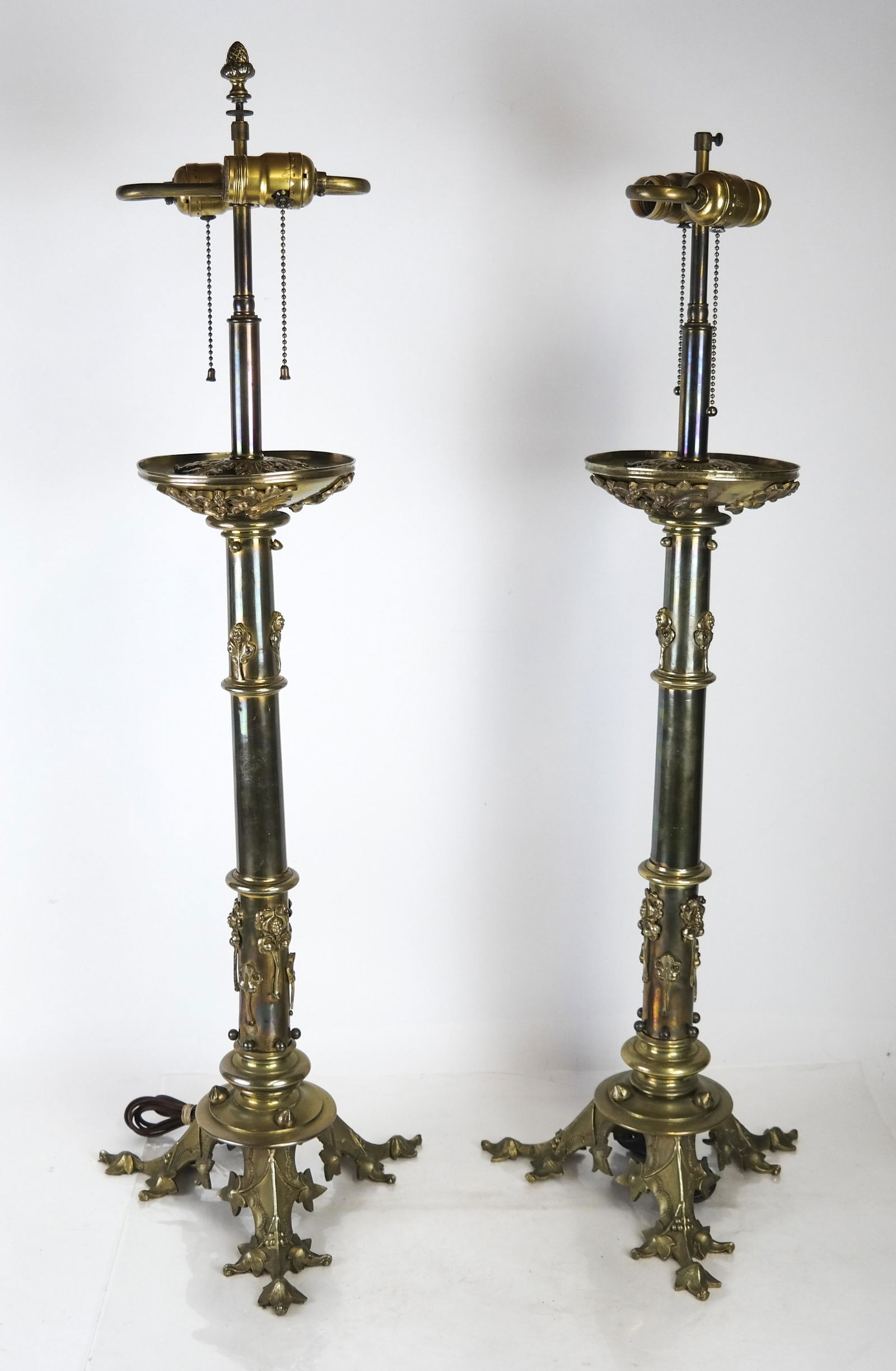 Pair of Brass Gothic Altar Sticks (1 of 7)