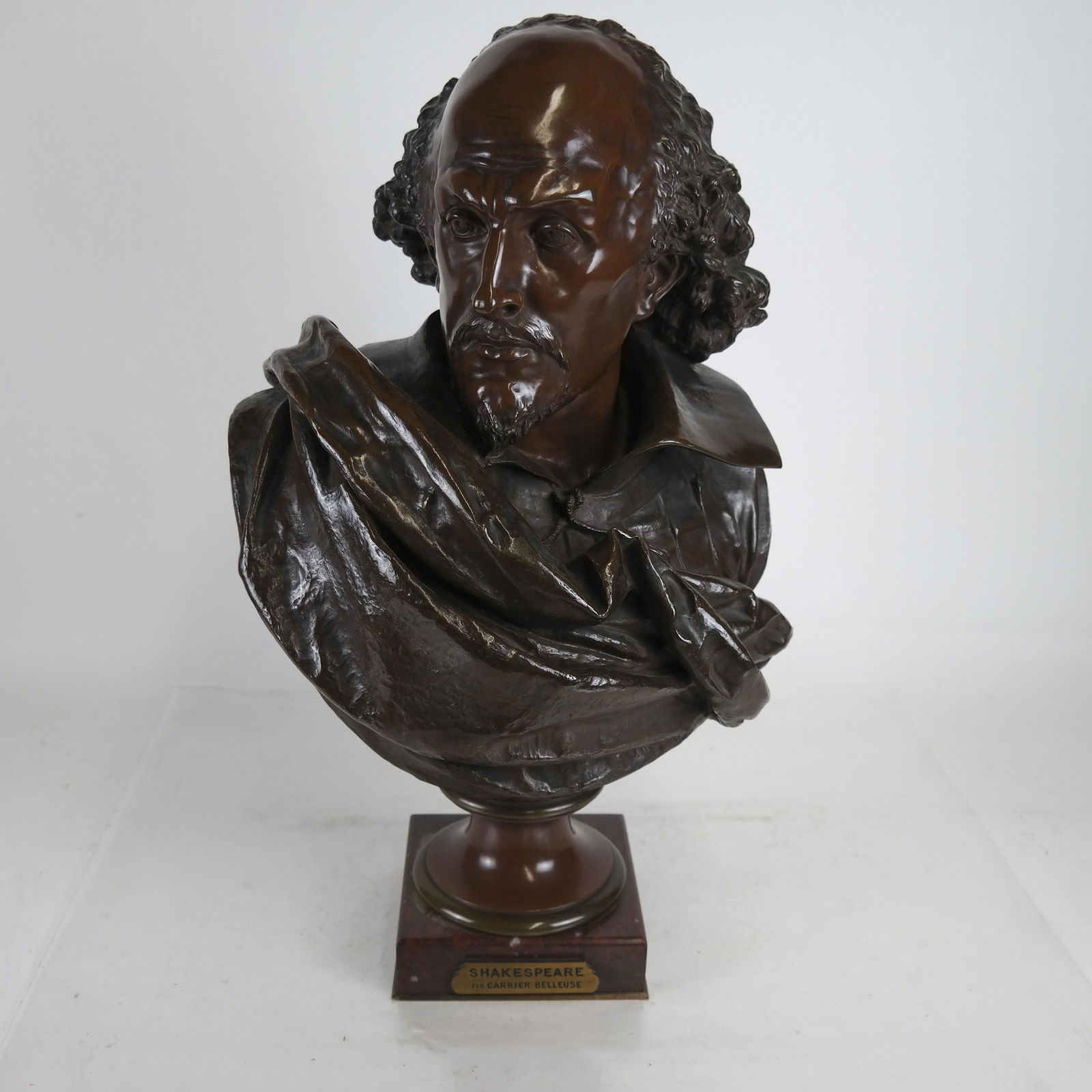 Carrier BELLEUSE: Wm. Shakespeare Bust - Bronze (1 of 8)