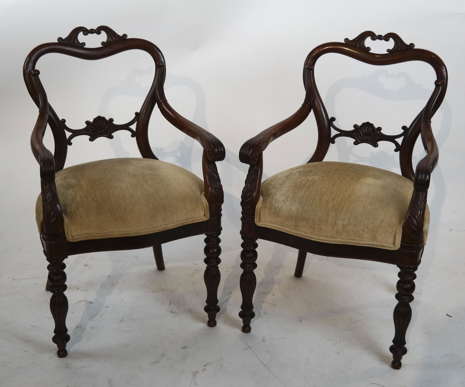 Pair Austrian Carved Arm Chairs (1 of 5)