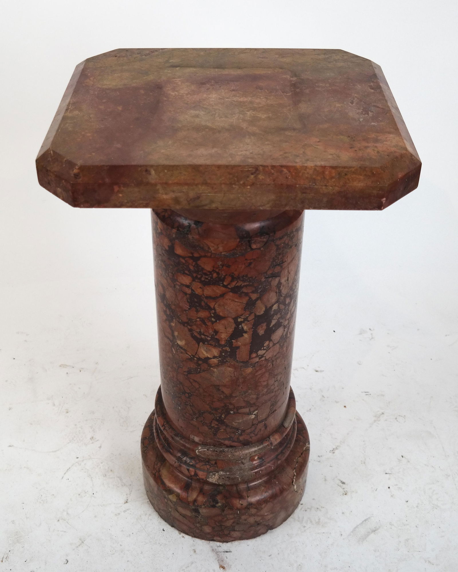 Antique Rouge Marble Swivel Pedestal (1 of 9)