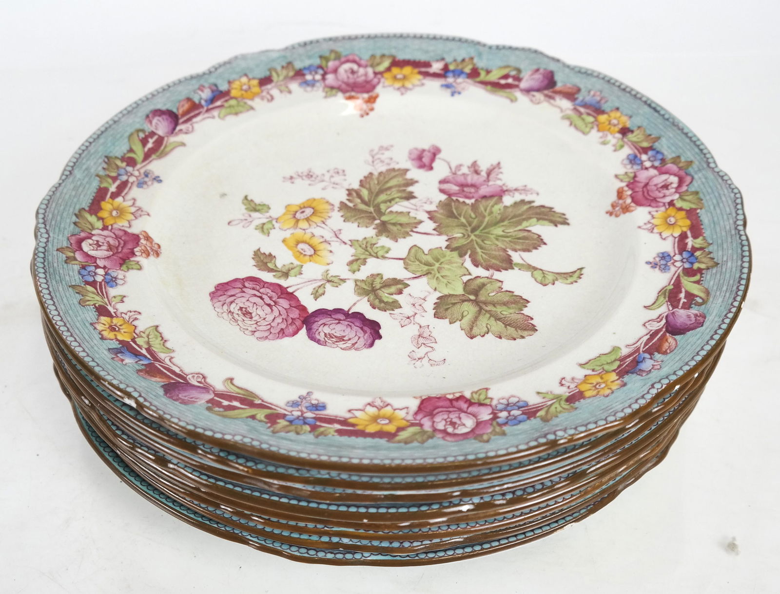 7 Cauldon, England, Porcelain Dinner Plates (1 of 3)