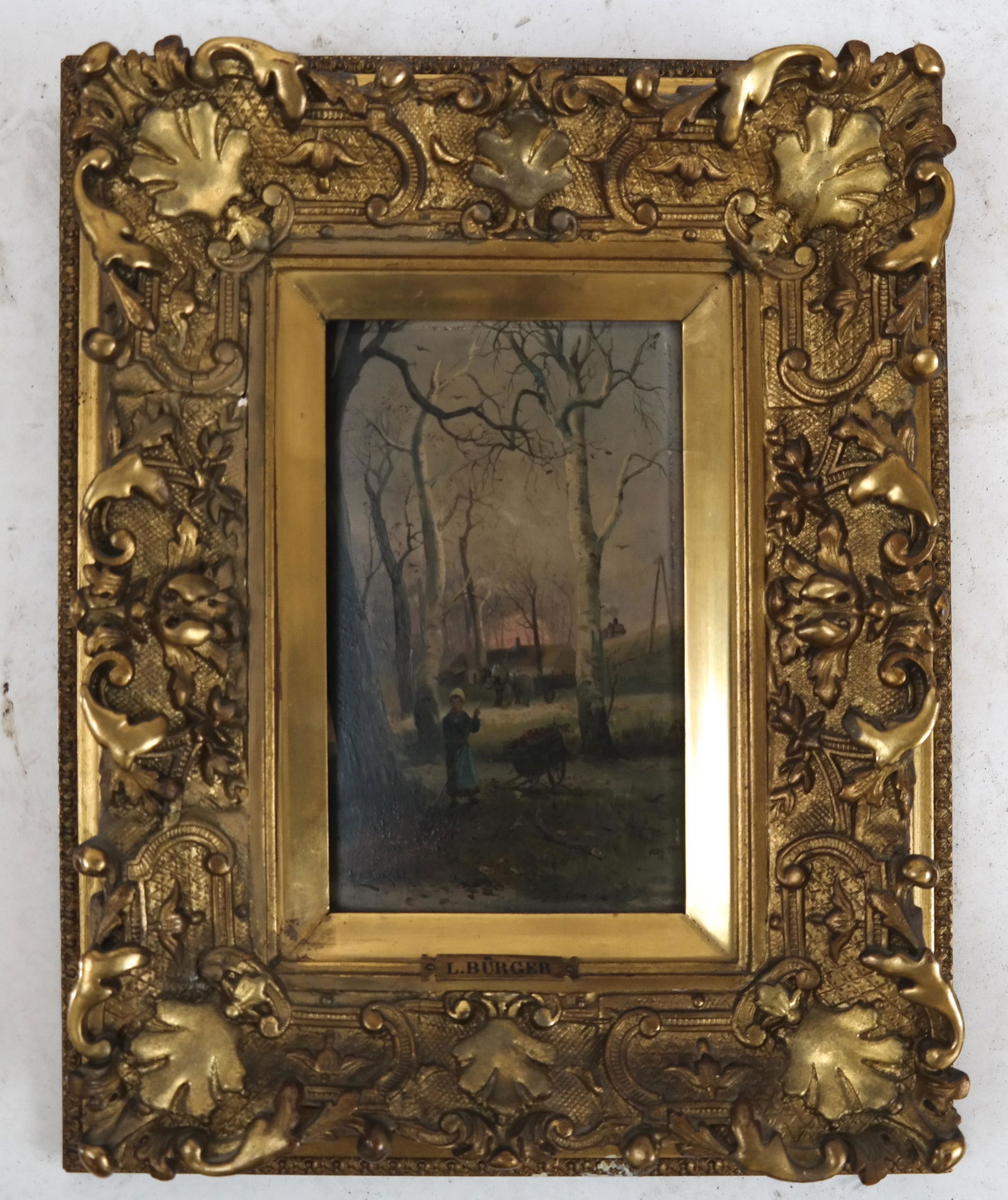 Ludwig BURGER:  Girl In Forest - Oil on Panel (1 of 4)