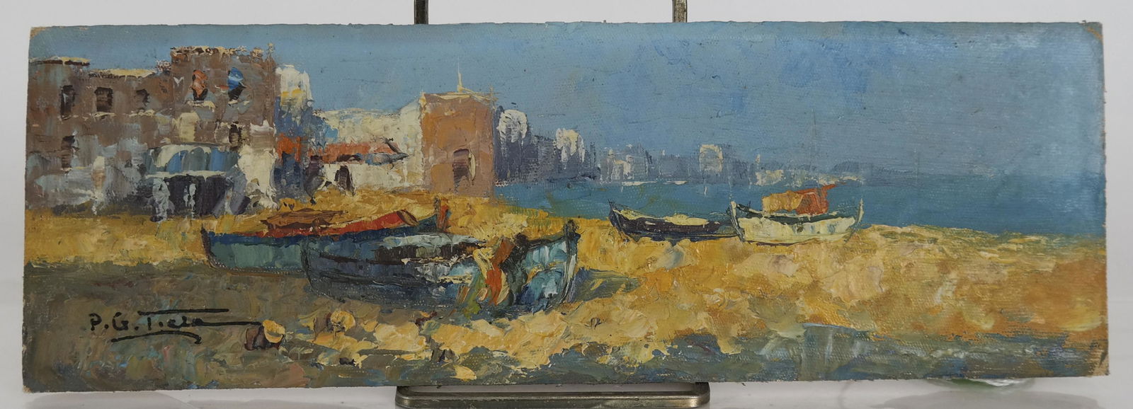 P.G. TIELE:  Italian Coastal Scene - Oil on Panel (1 of 5)