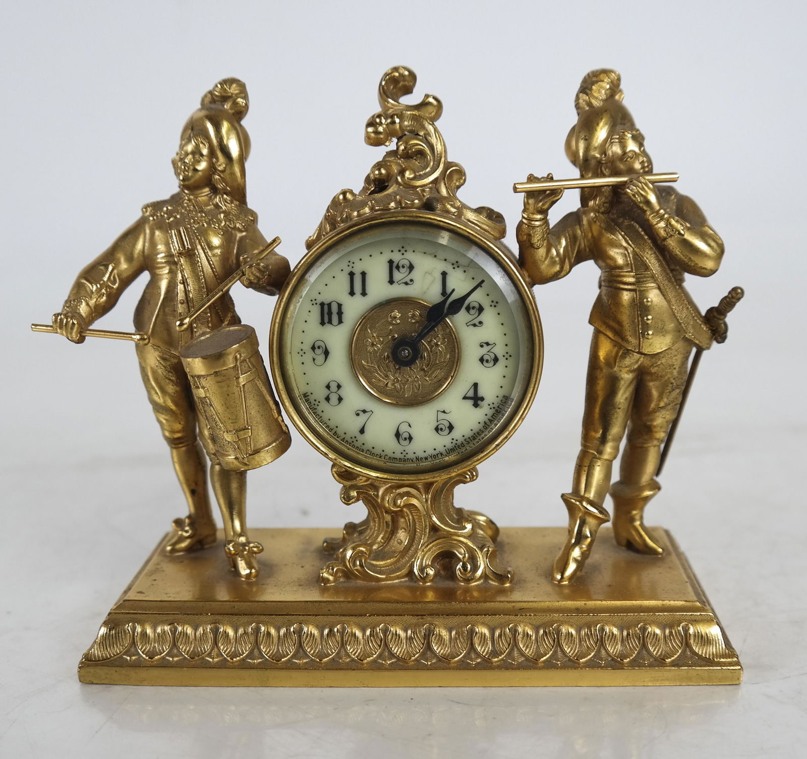Antique Gilt Metal Ansonia Clock w/ Musicians (1 of 7)