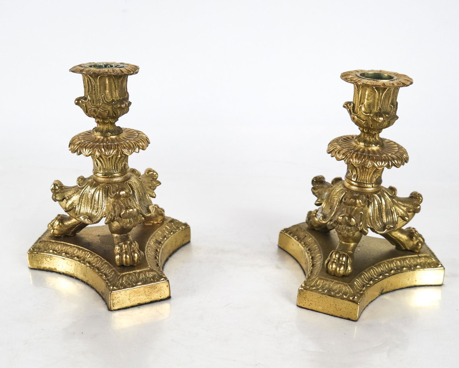 Pair of 19th C. French Bronze Candlesticks (1 of 6)