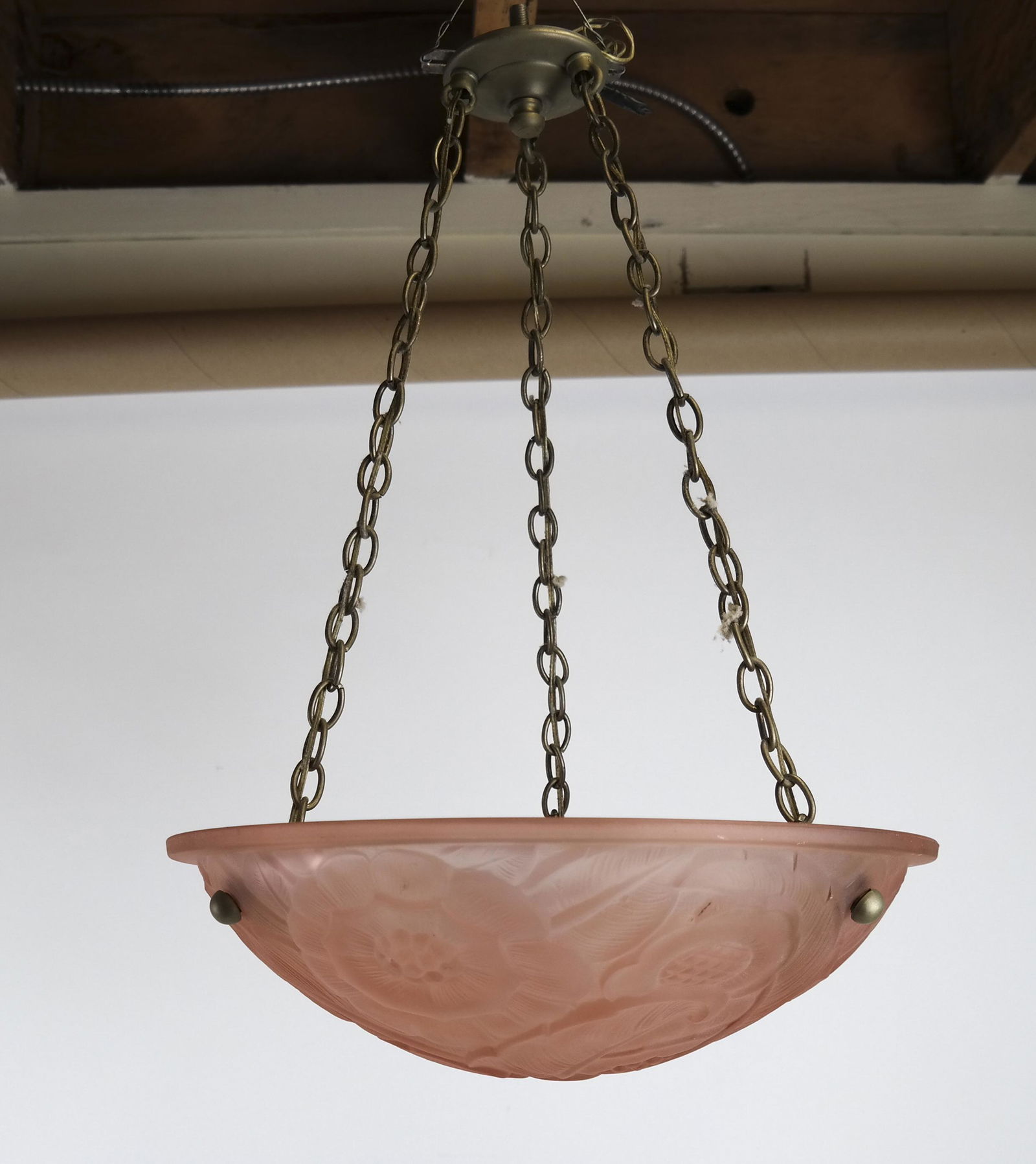 Three-Light Art Glass (Pink) Pendant Fixture (1 of 6)