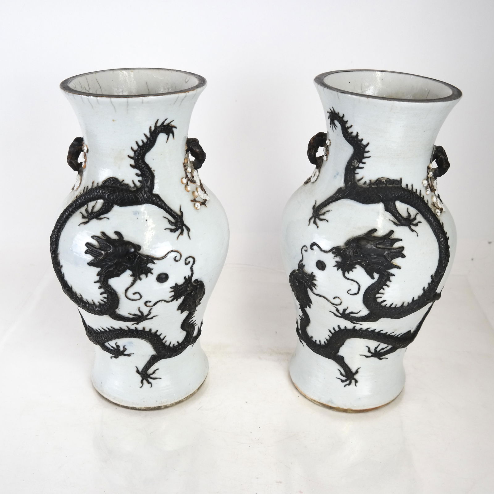 Pair Japanese Stoneware Vases (1 of 6)