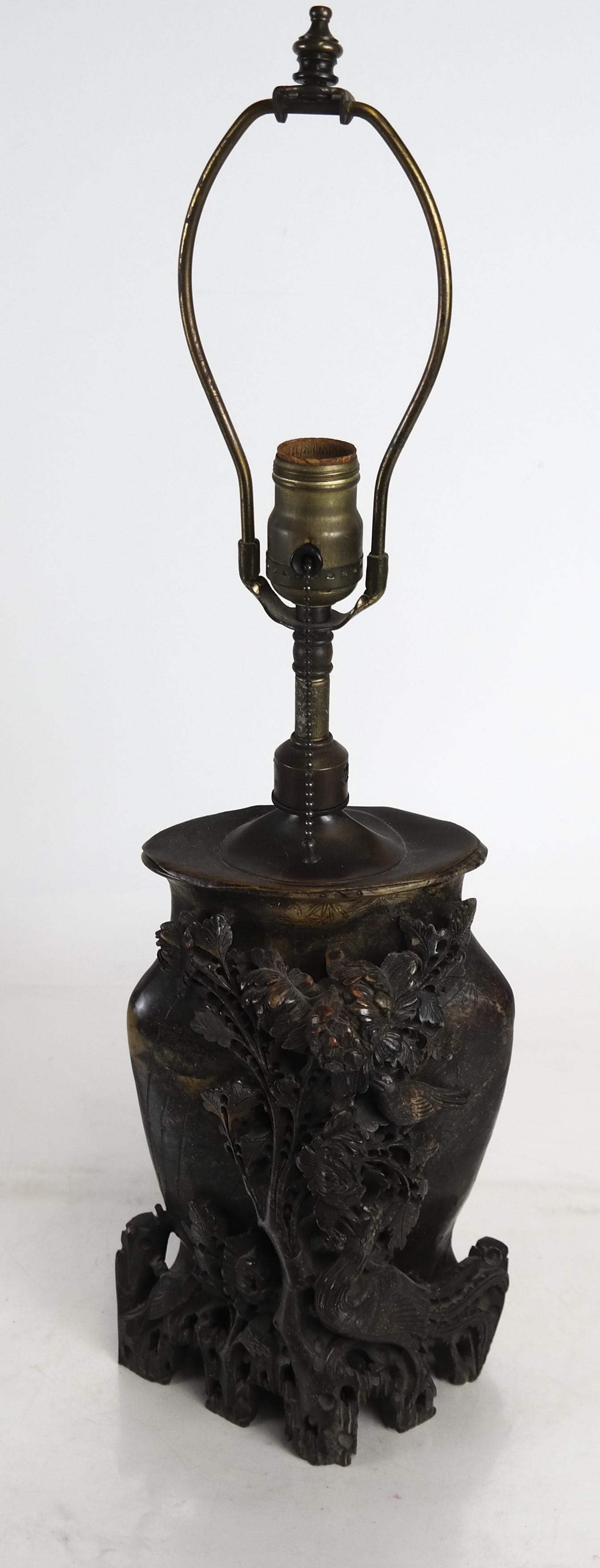Asian Carved Hardstone Lamp (1 of 7)