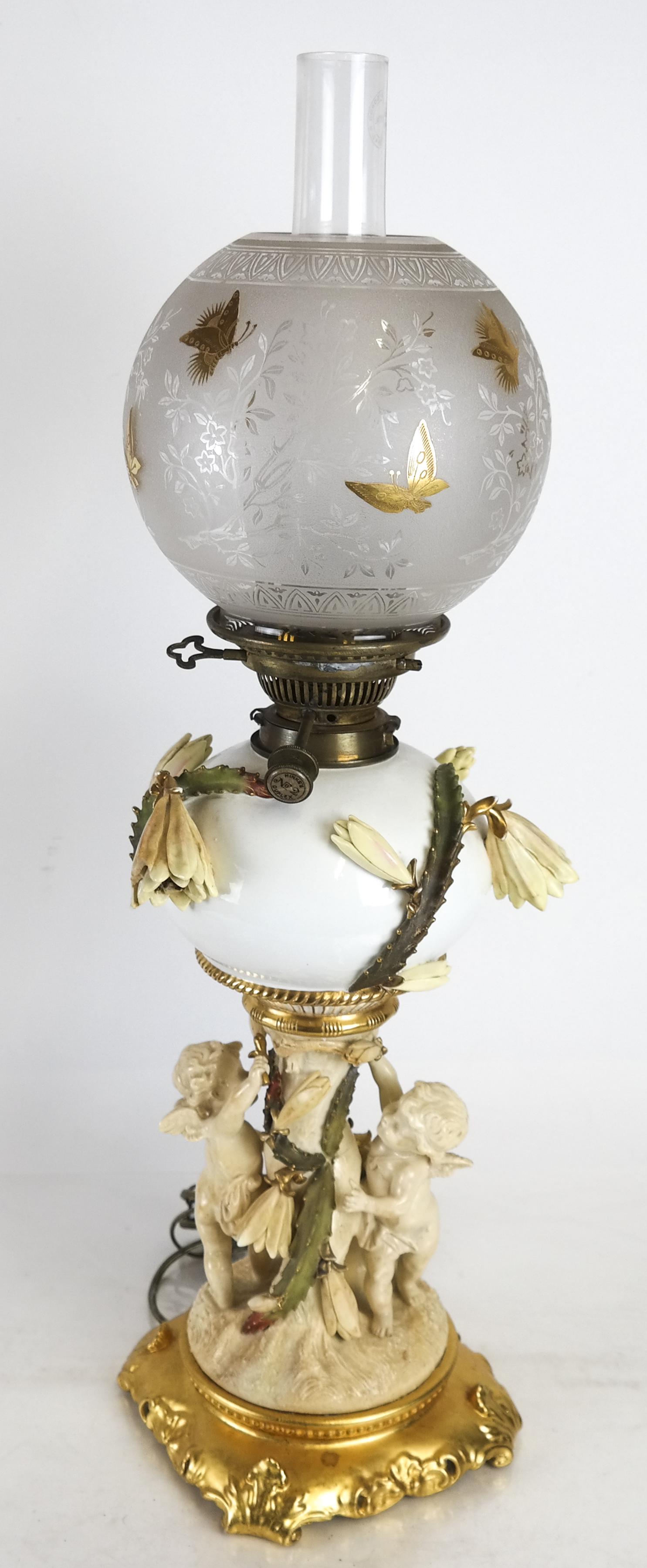 Moore Cherub-Form Ceramic Oil Lamp (1 of 9)