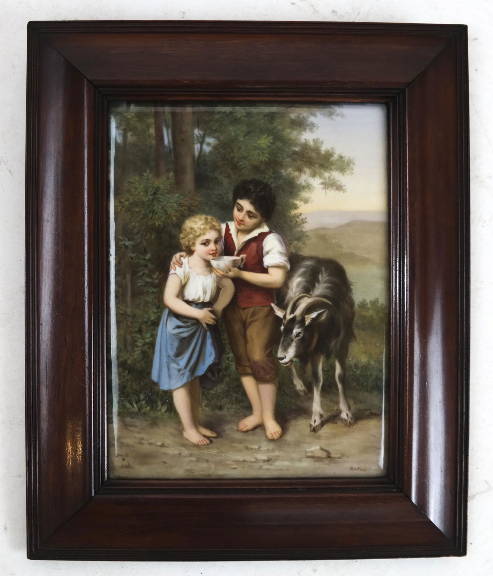 SALESI:  Signed Porcelain Plaque, Framed (1 of 3)