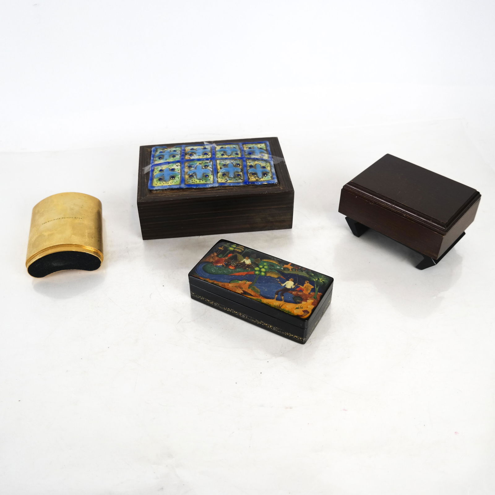 Lot of 3 Boxes and a Brass Pen Holder (1 of 8)