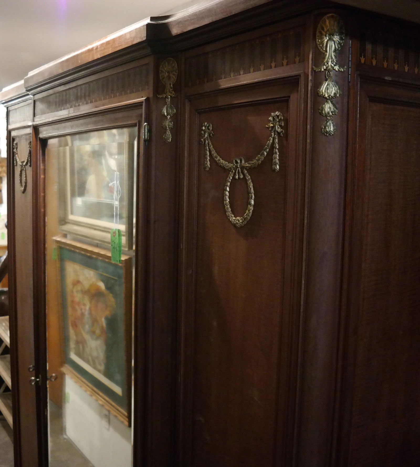 French 19th C. Beveled Mirror Door Armoire (1 of 4)
