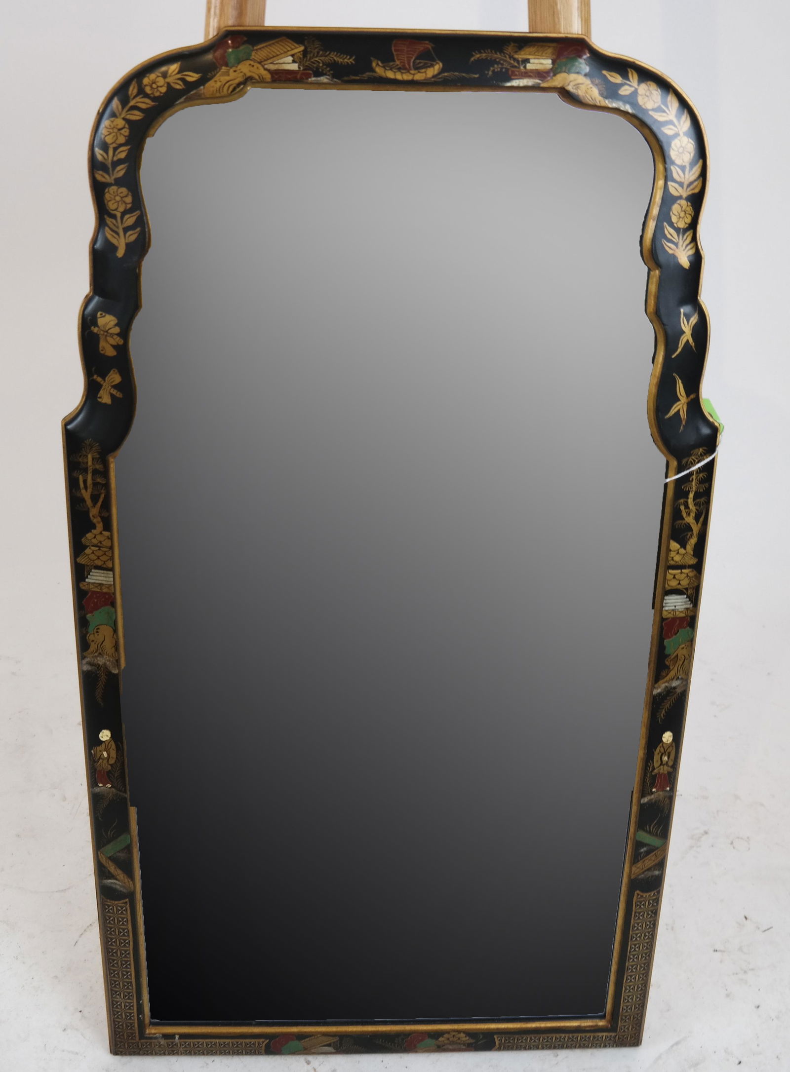 Queen Anne-Style Ebonized Gilt Mirror (1 of 4)