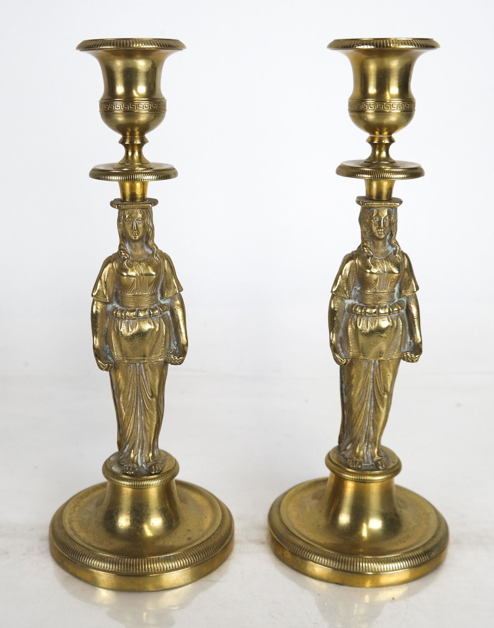 Pair Of 19th Century Brass Figural Candlesticks (1 of 6)
