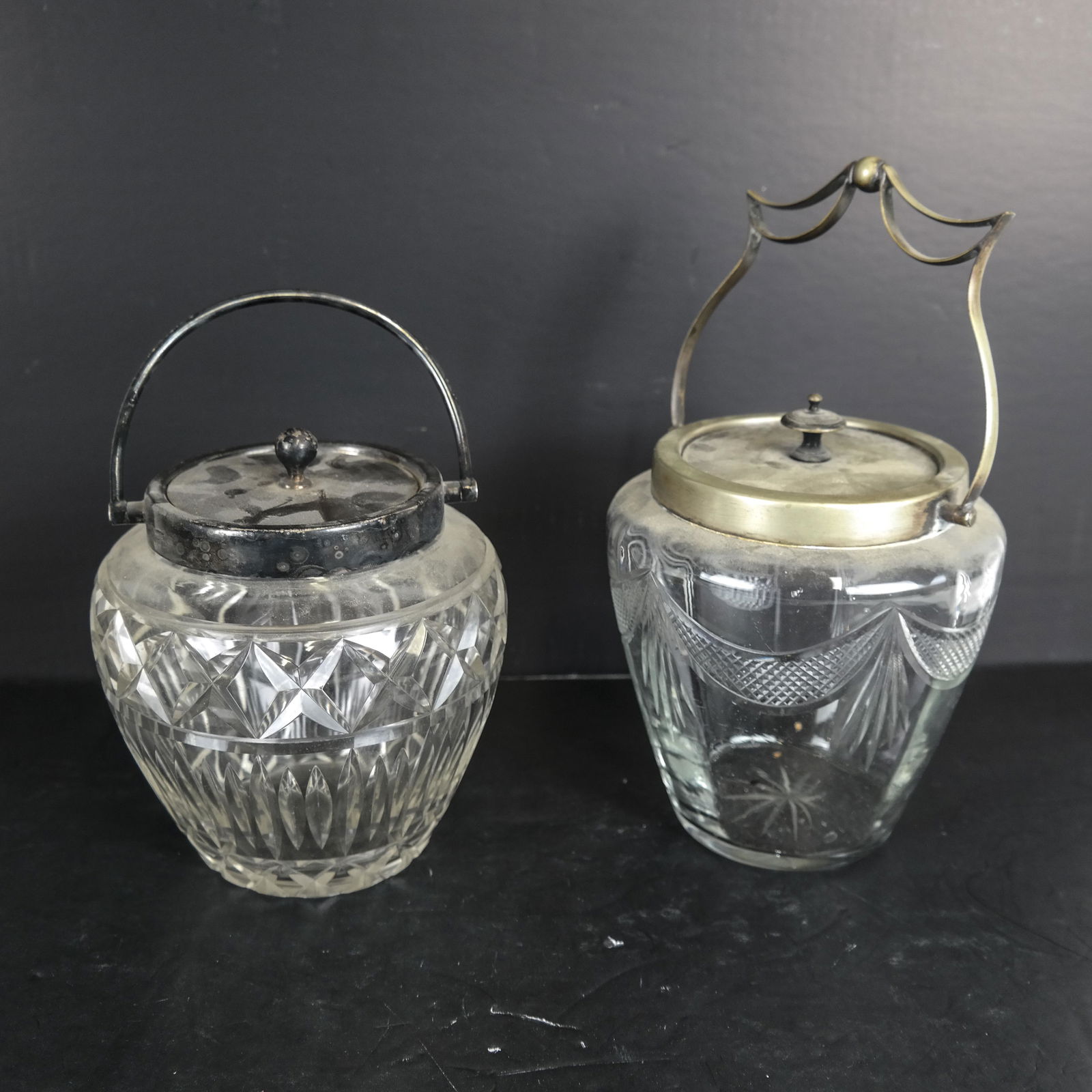 Two Crystal, Plate Pickle-Type Jars (1 of 6)