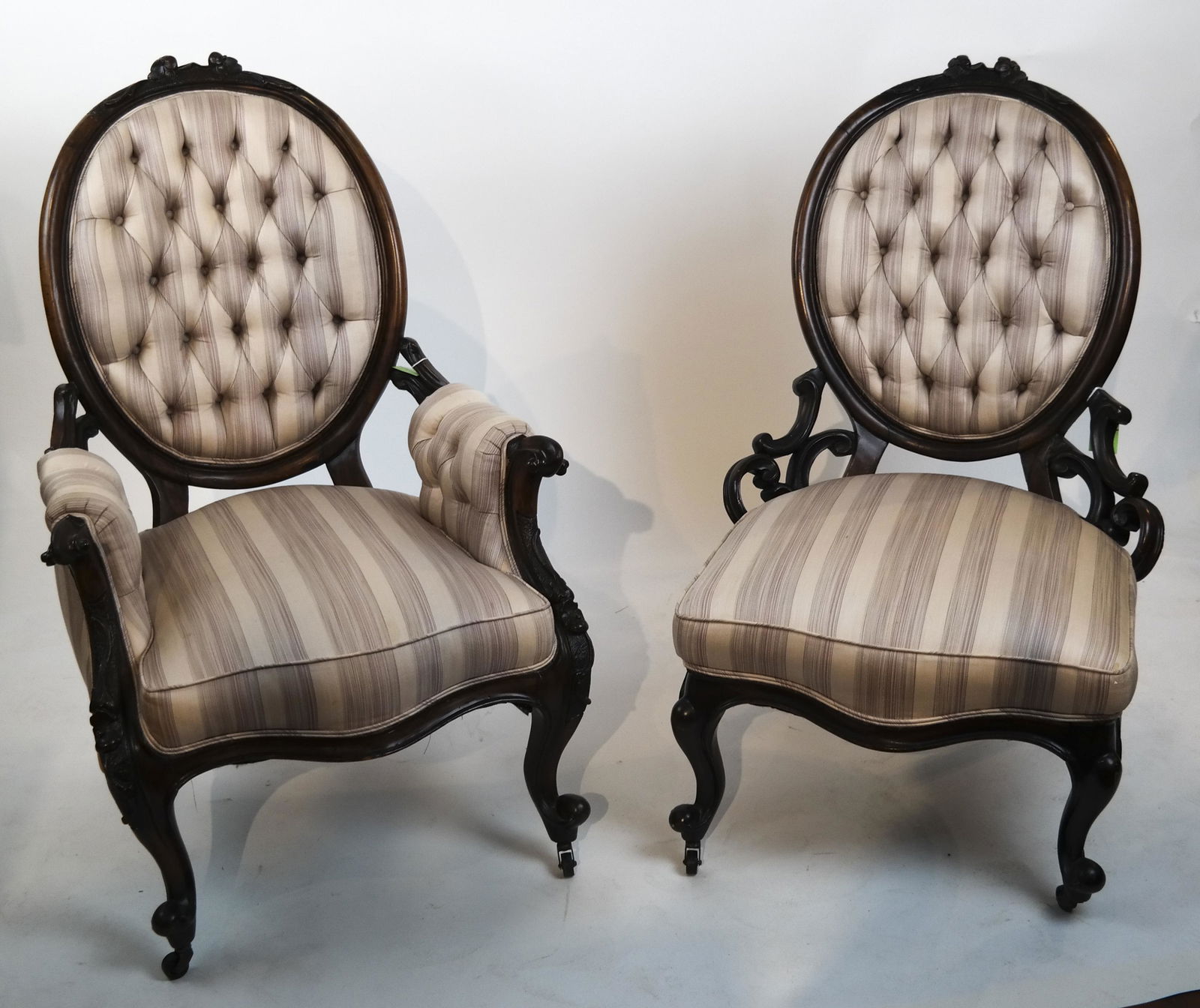 Matched Pair Of Victorian Walnut Chairs (1 of 4)