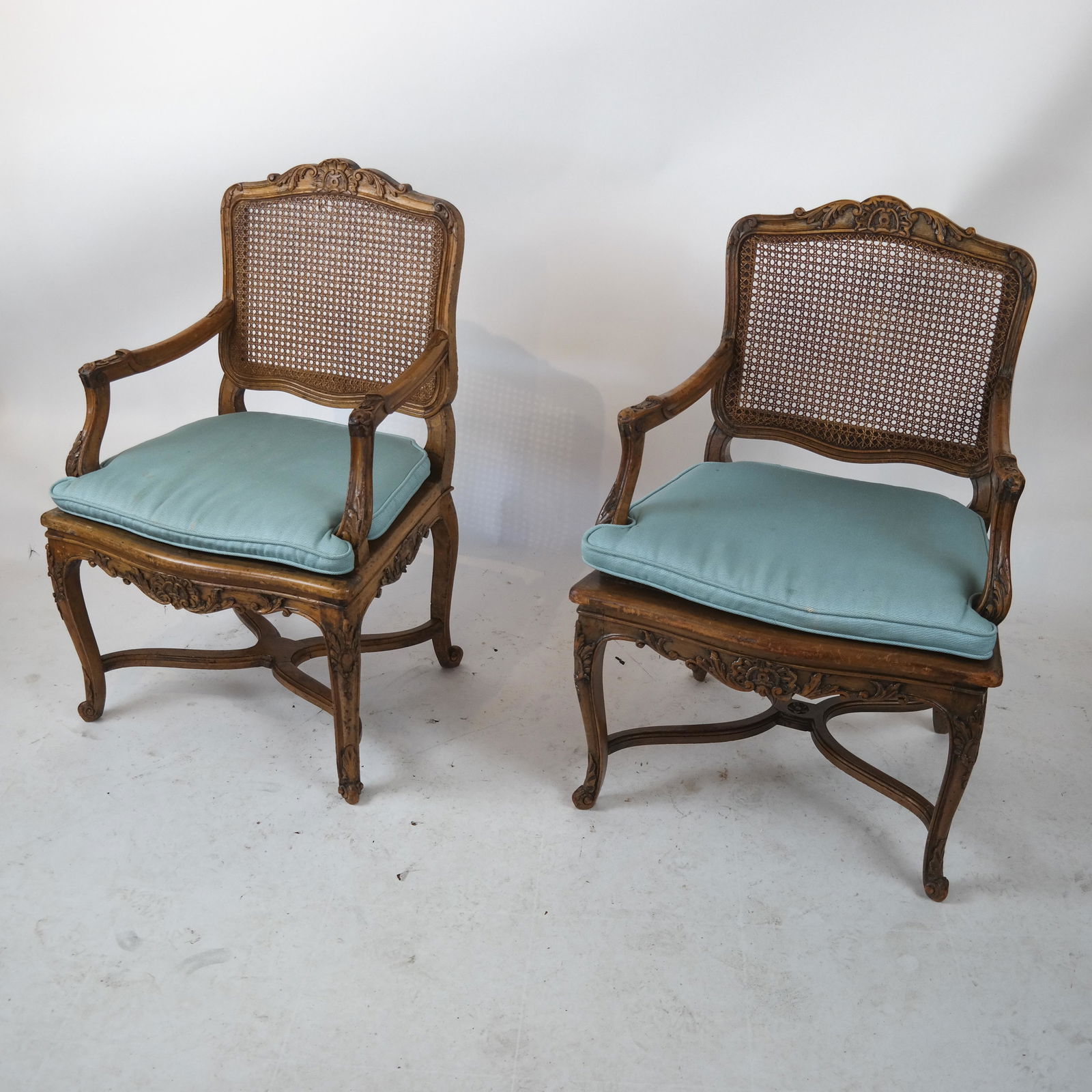 Pair Antique French Provincial Arm Chairs (1 of 7)