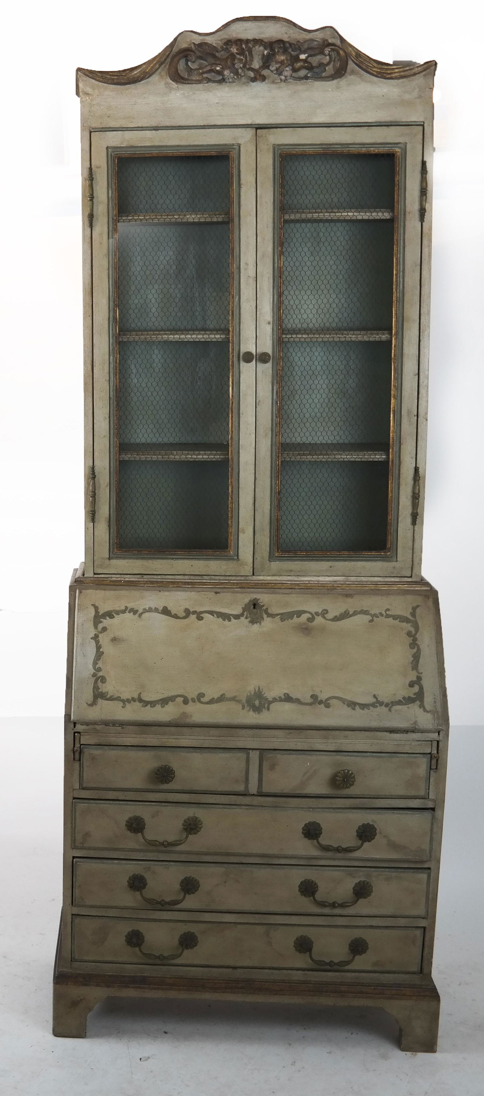 Venetian-Style Two-Part Secretary/Bookcase (1 of 10)