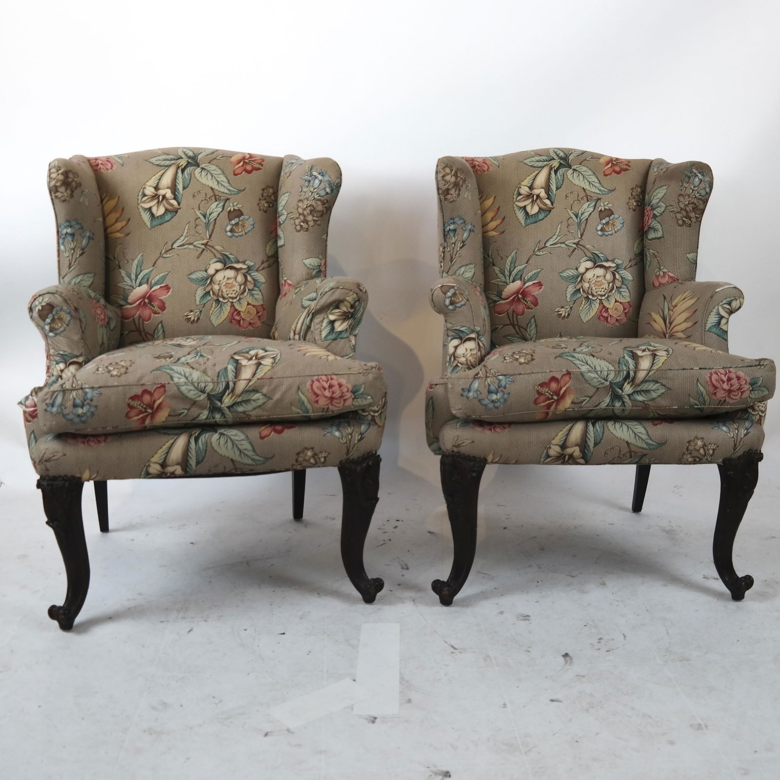 Pair English-Style Wing Chairs (1 of 6)