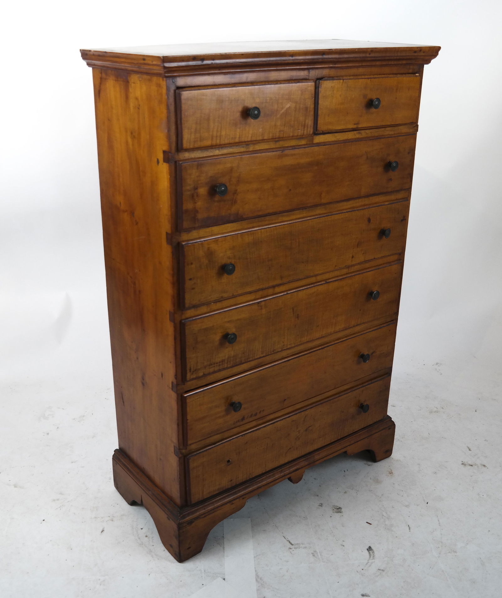 Antique American Maple Tall Chest (1 of 6)