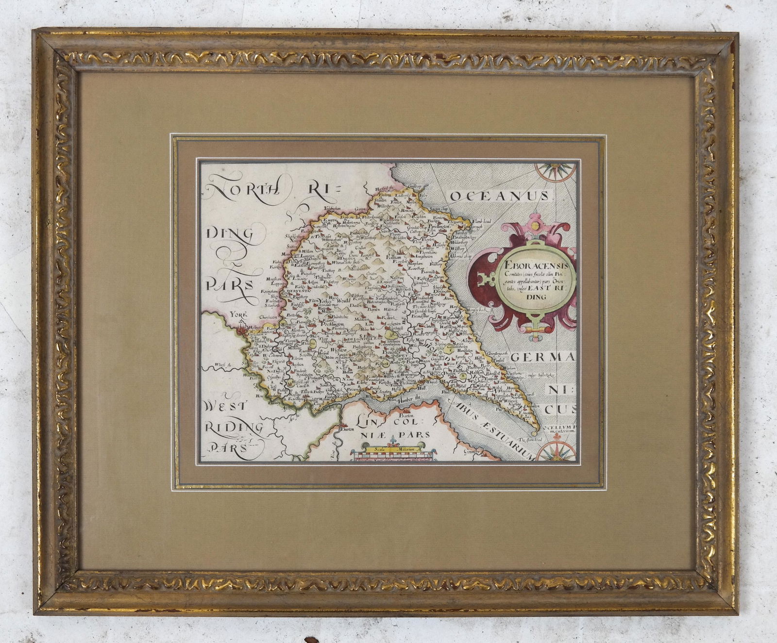 Framed Map of Yorkshire, England (1 of 3)