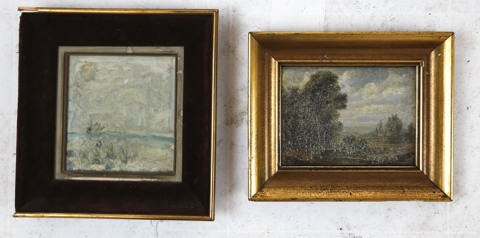 Two Works: Landscape & Beach Scene - Paintings (1 of 5)