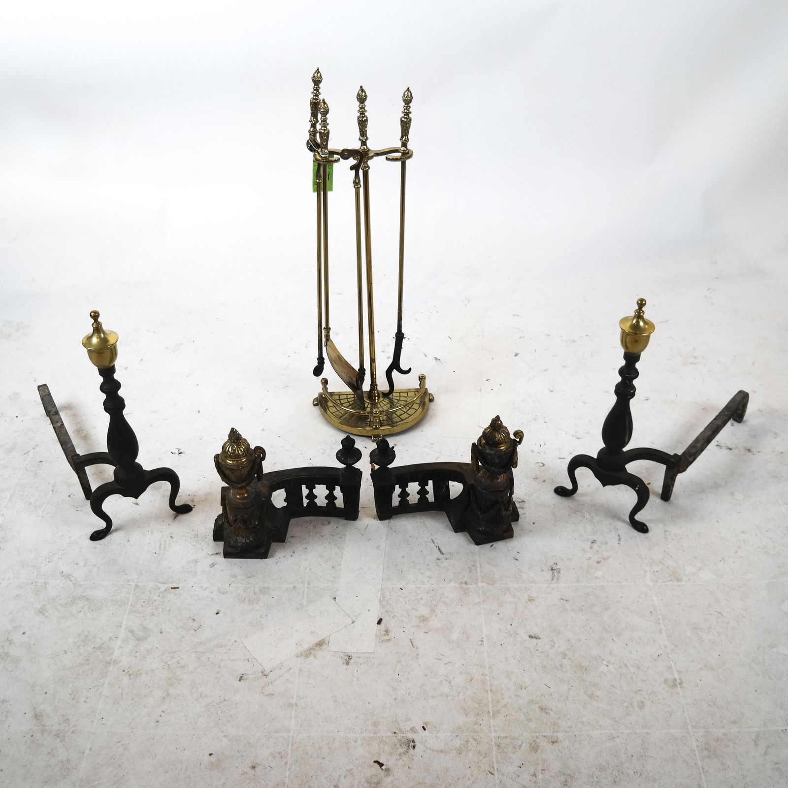 Group of Five Items, Fire Tools, Andirons, Chenets (1 of 9)
