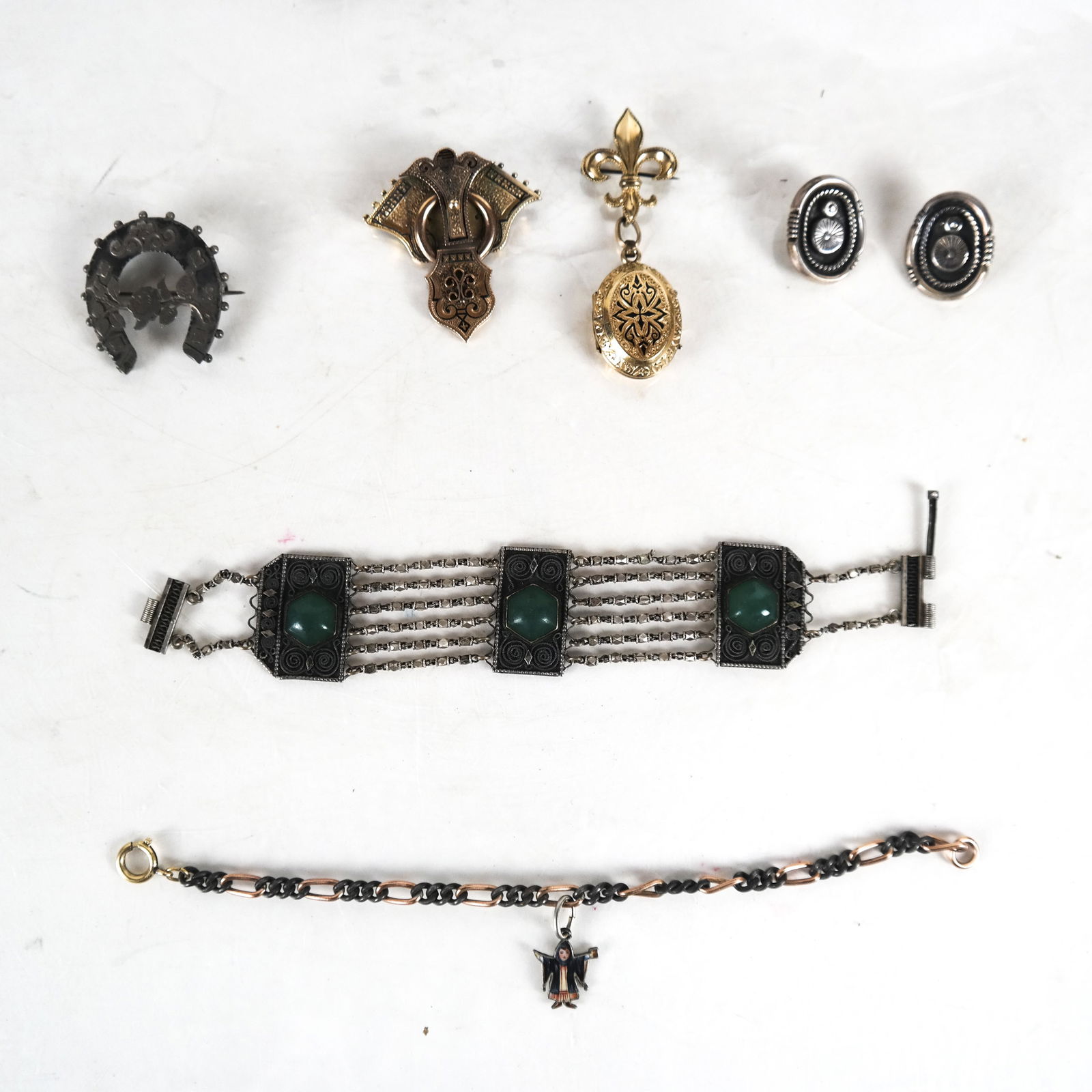 Jewelry: Group of Sterling, Gold, Gold-Filled (1 of 5)