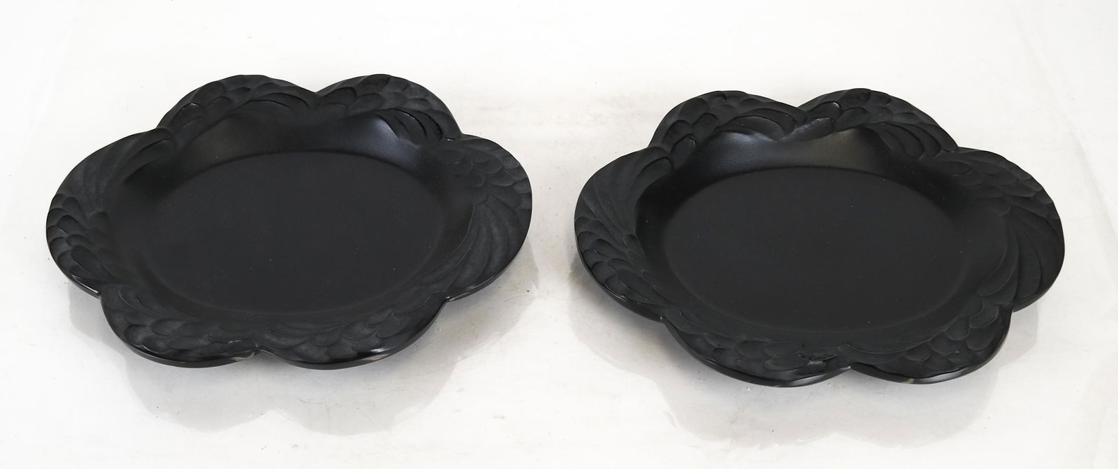 LALIQUE: Two Black "Laure" Plates (1 of 5)