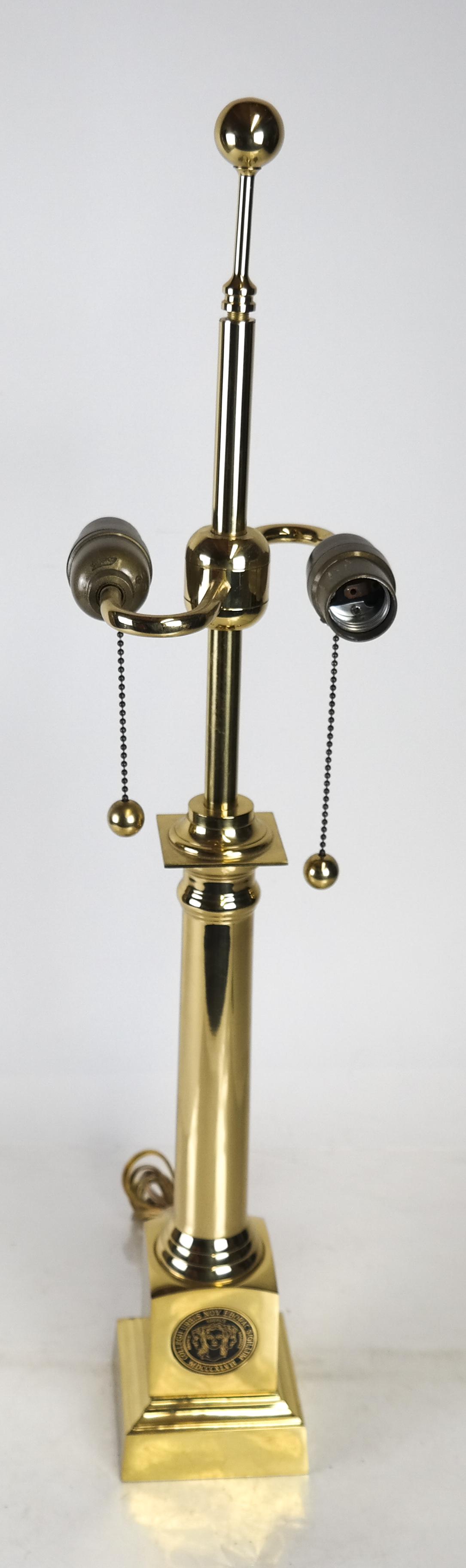 Brass Columnar-Form Table Lamp (1 of 5)