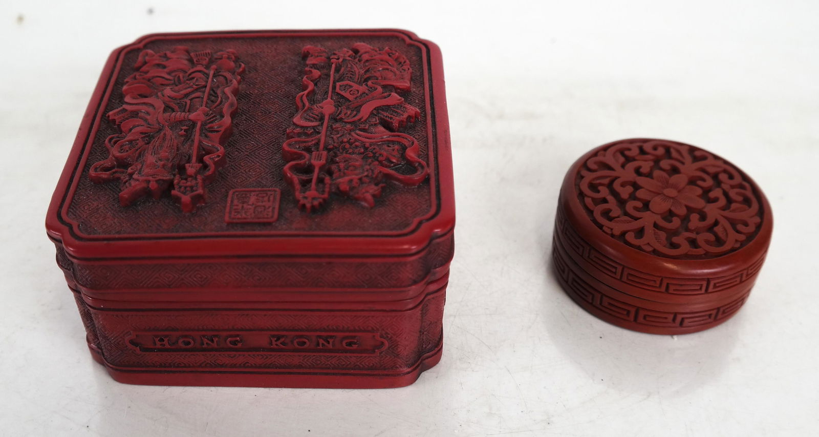 Two Chinese Cinnabar-Type Boxes (1 of 8)