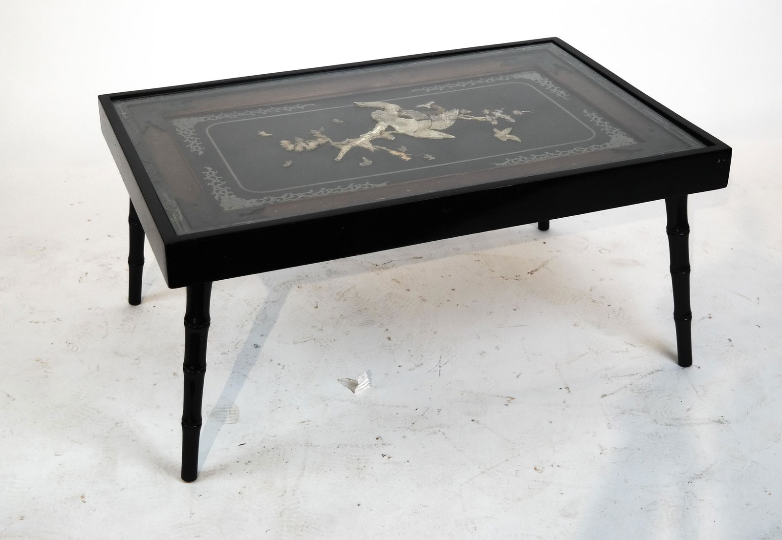 Black Lacquered Wood and M-O-P Coffee Table (1 of 9)
