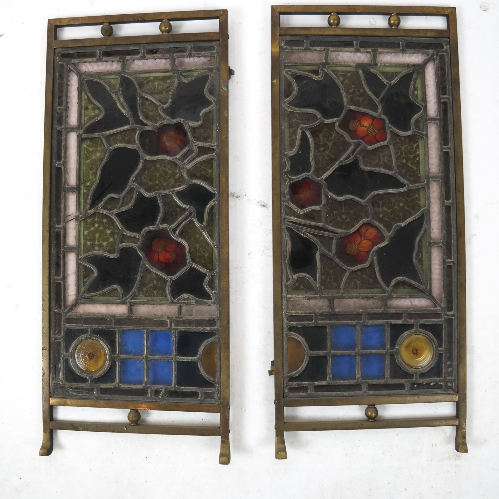 Two Art Deco Leaded Glass Panels (1 of 2)