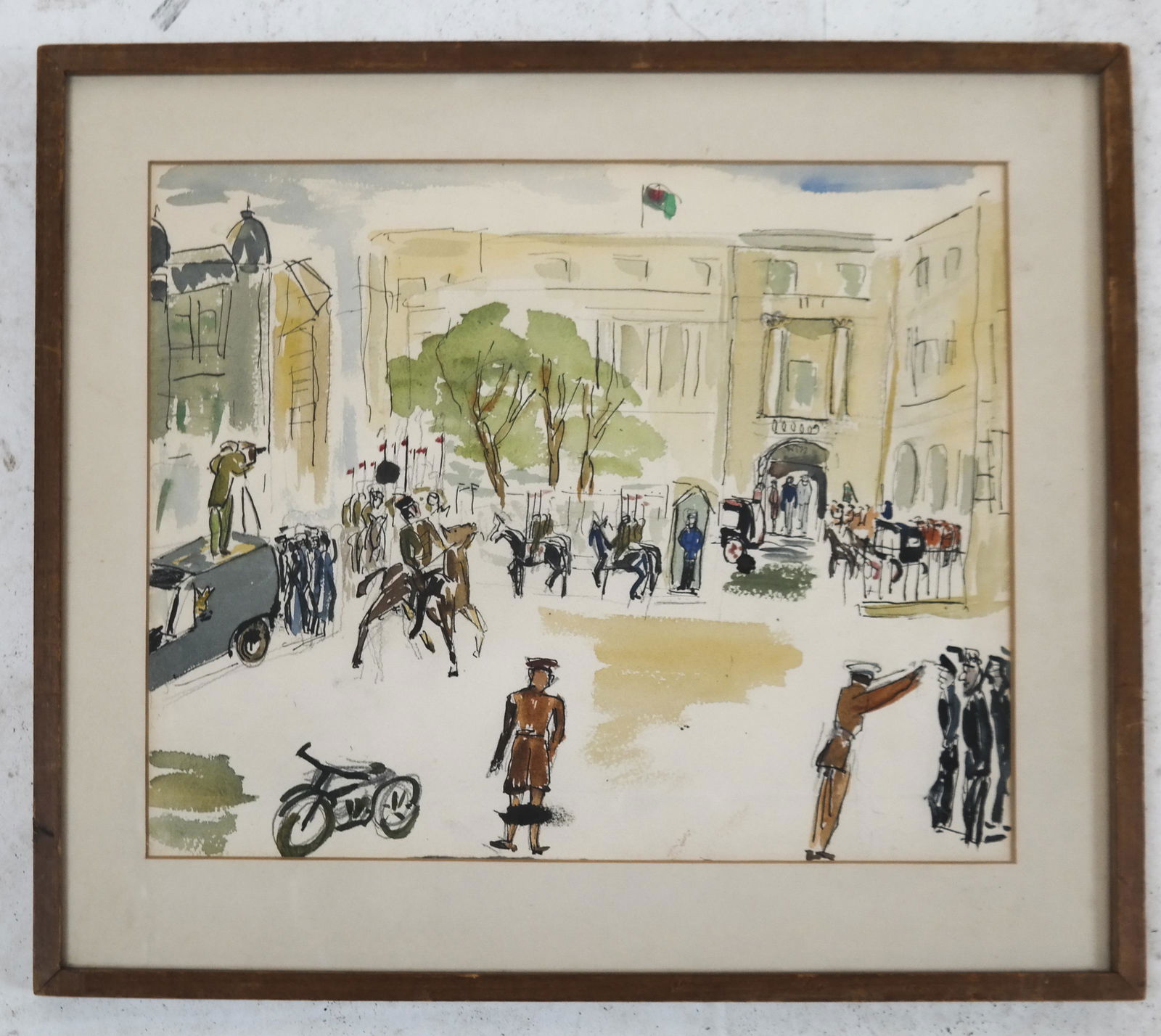 K. CARL: Street Scene, 1939 - Watercolor (1 of 3)