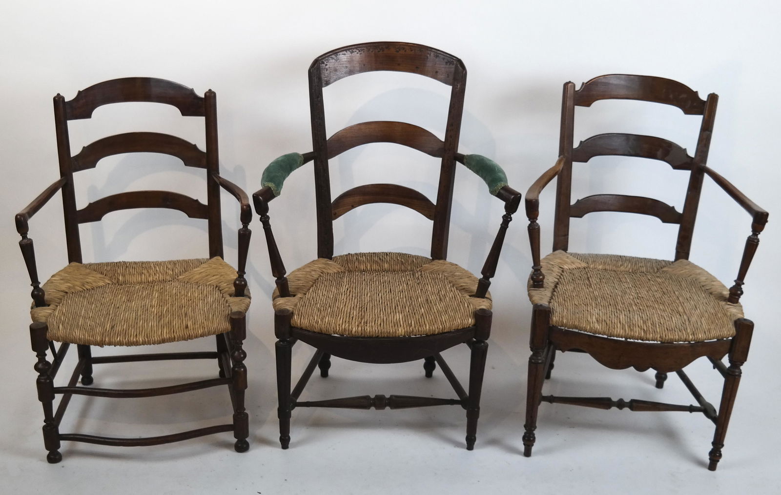 Three Rush Seat Arm Chairs (1 of 10)