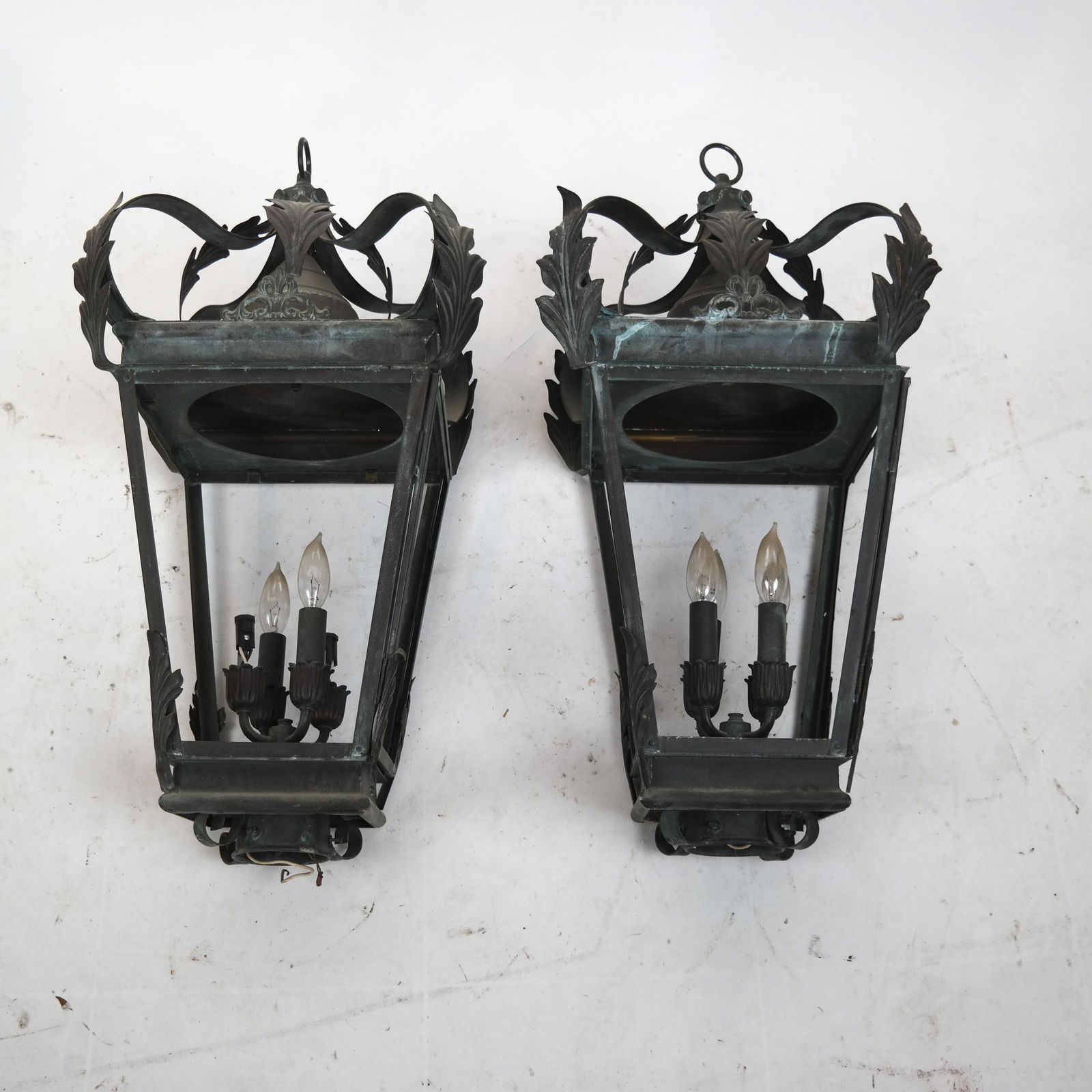 Pair 19th C. Coach Lanterns, Copper (1 of 6)