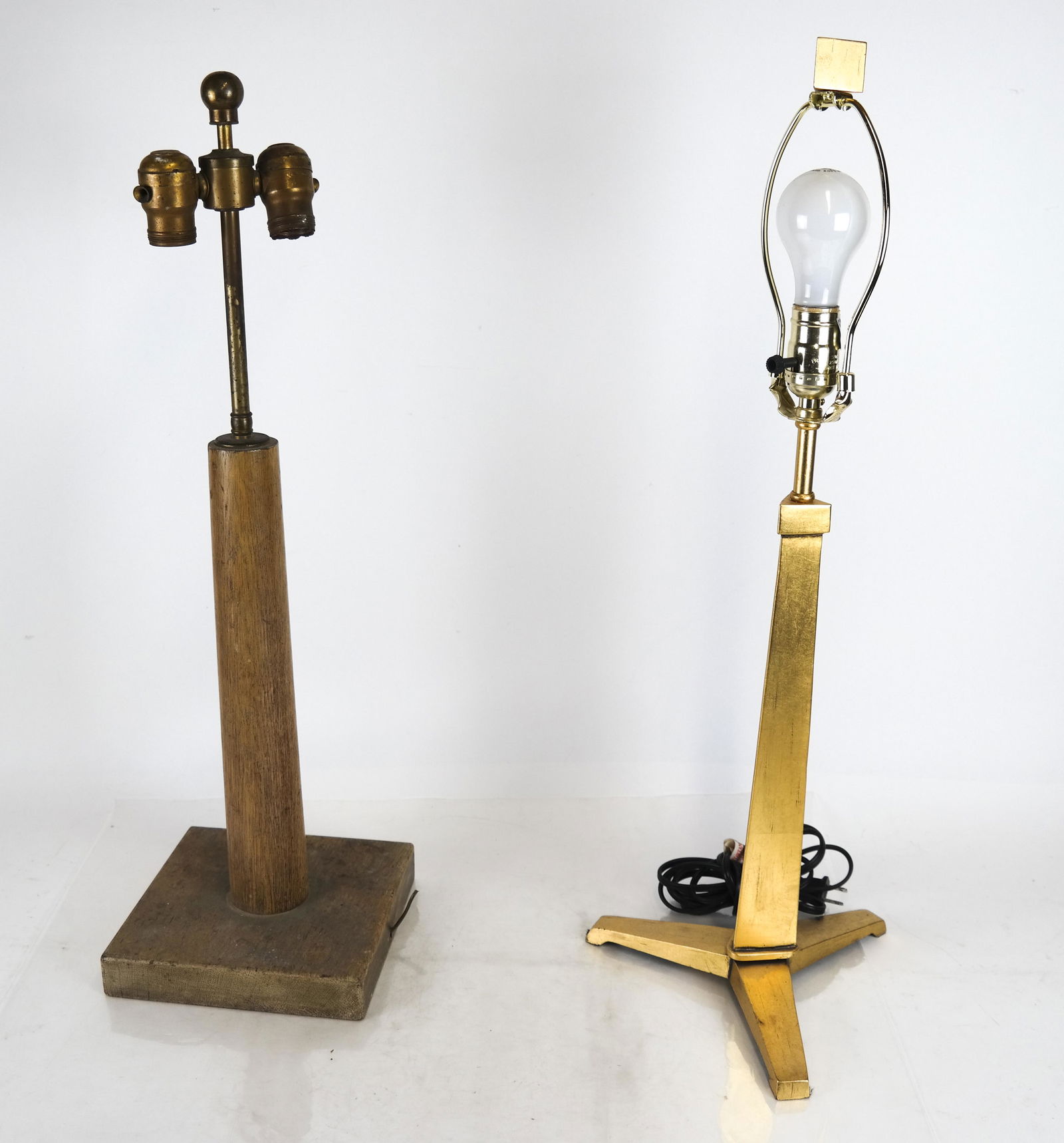 Two Danish-Style Lamps, Bronze & Wood (1 of 4)