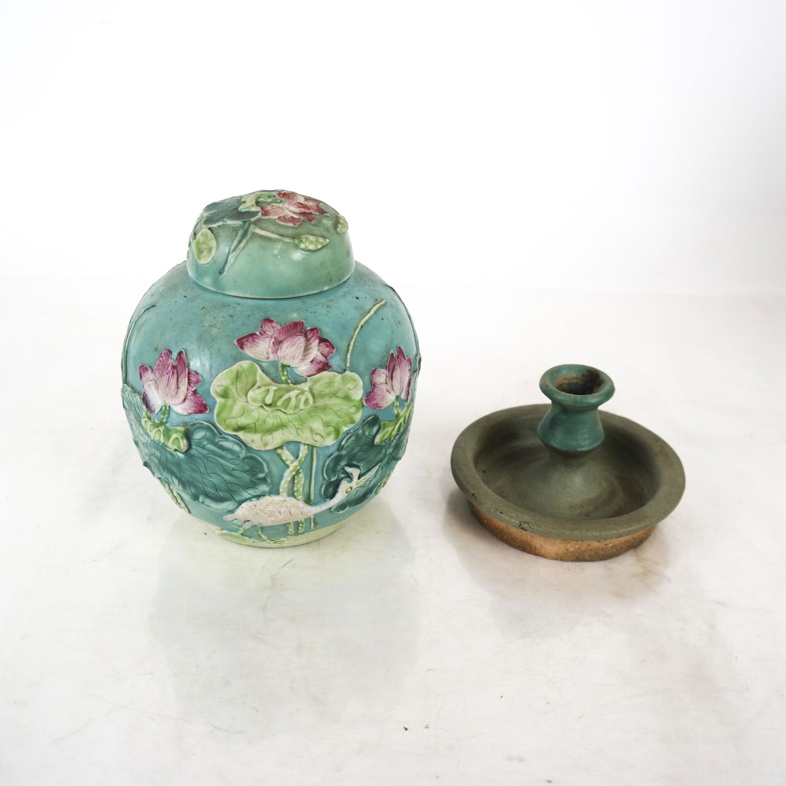 Chinese Ginger Jar & Ceramic Candleholder (1 of 9)