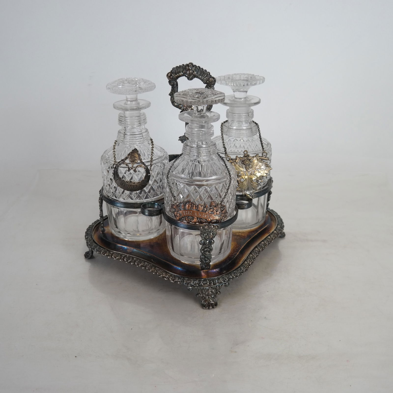 Silver Plate and Cut Crystal Decanter Set (1 of 9)
