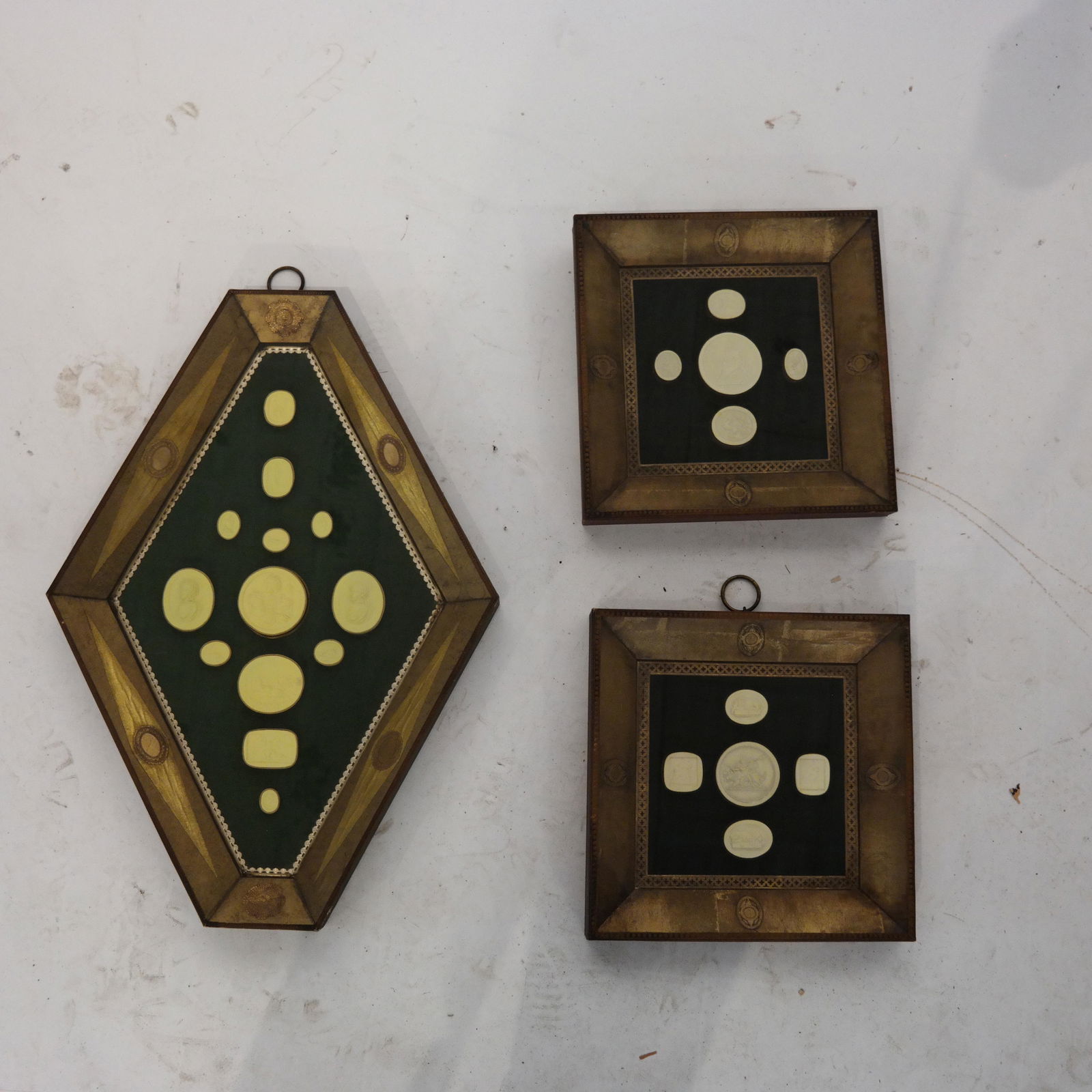 Three Plaster Intaglio Shadow Boxes (1 of 6)
