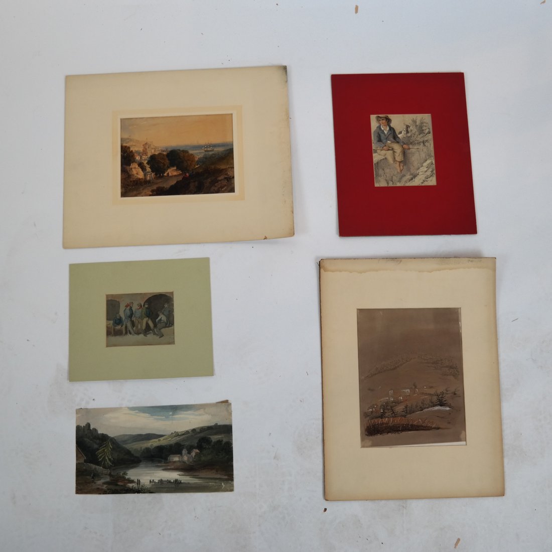 Group of Five 19th C. British Watercolors (1 of 11)