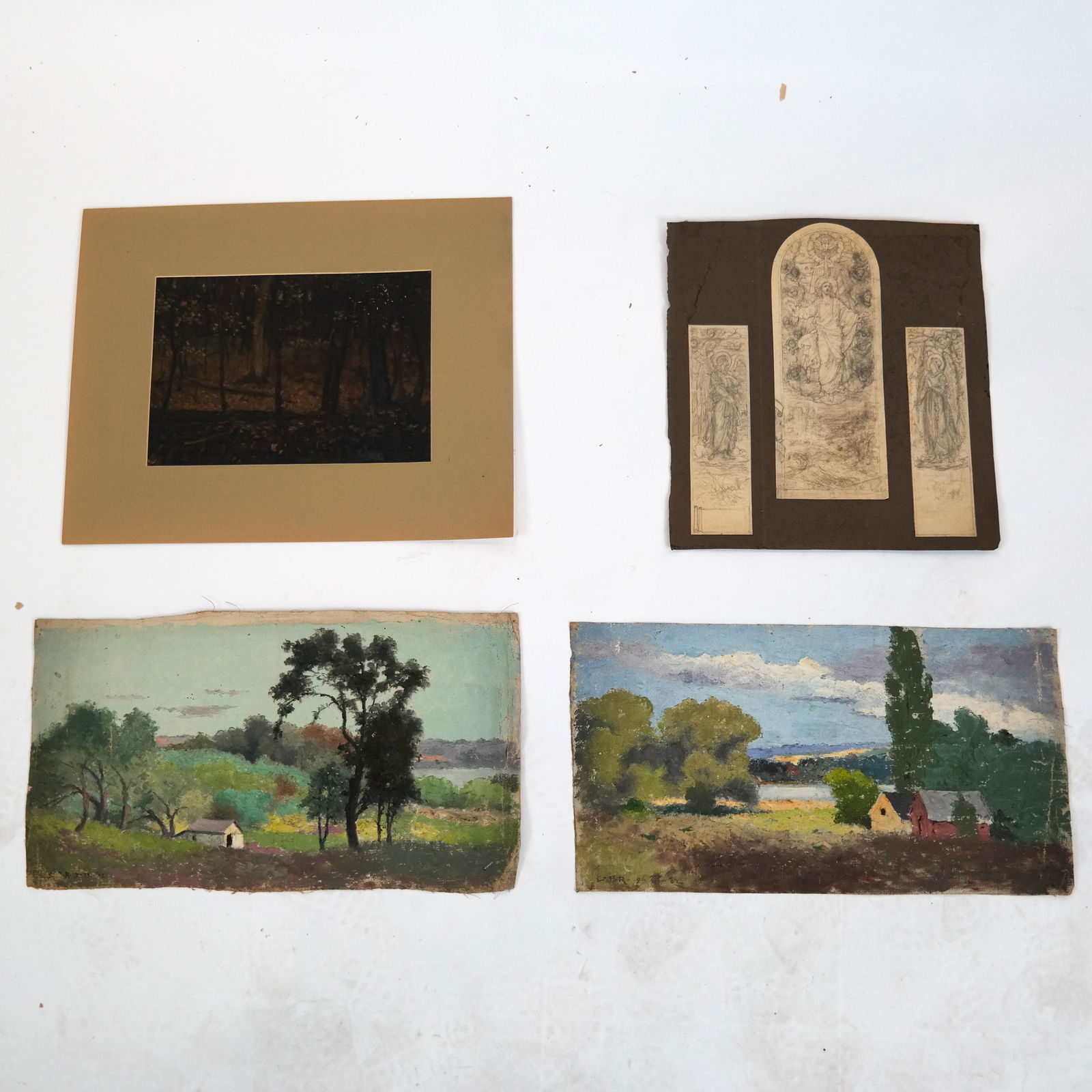 Lot of 4 19th-20th C. Art Works (1 of 5)