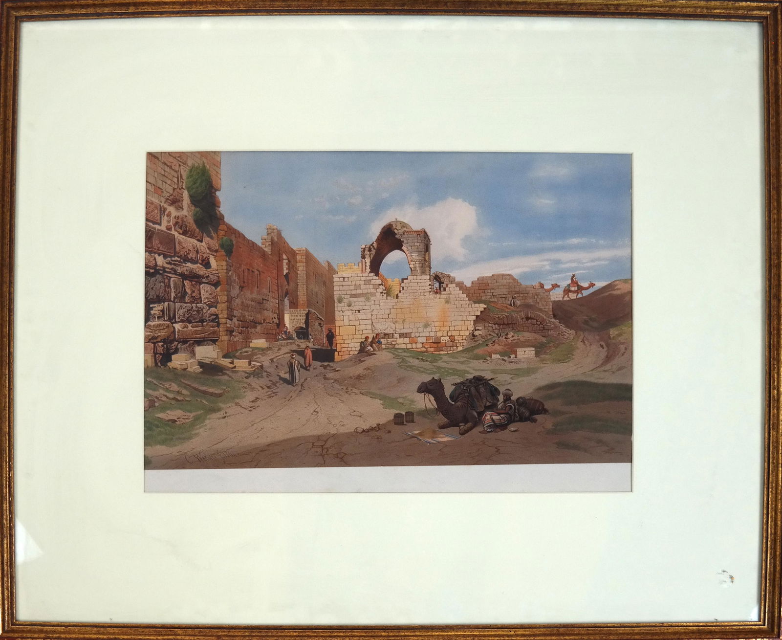 C. WERNER: View of Jerusalem - Chromolithograph (1 of 3)