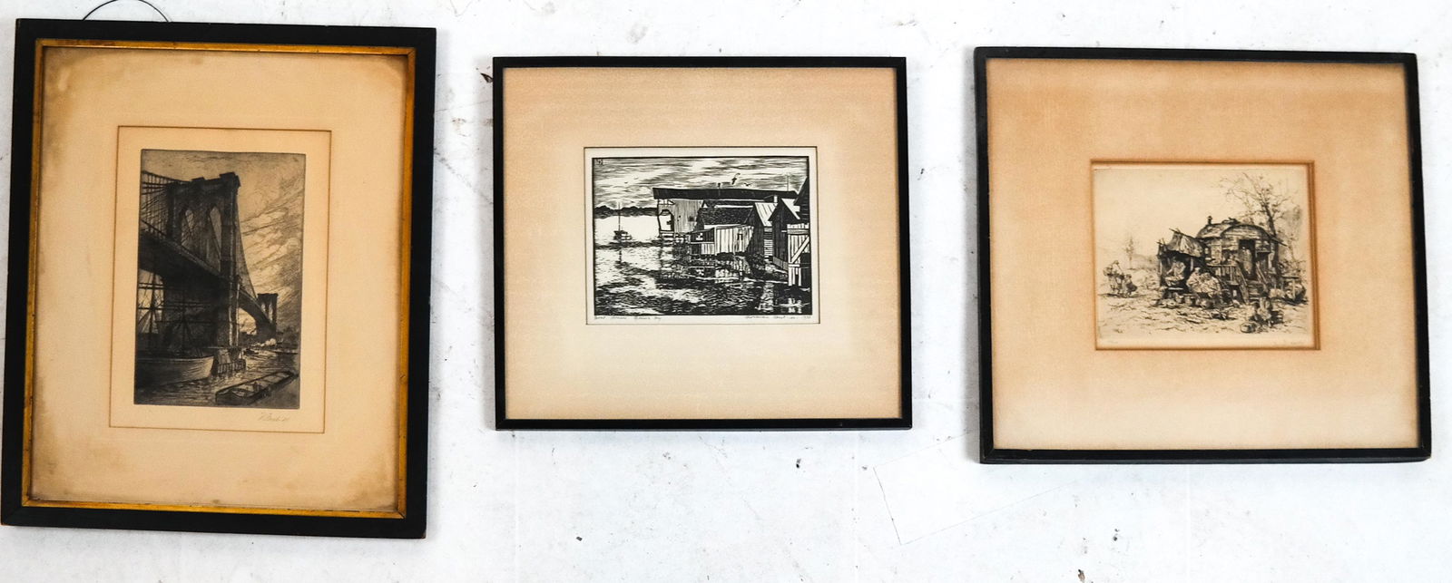 Three Works: Etching, Wood Cut, Lithograph (1 of 7)