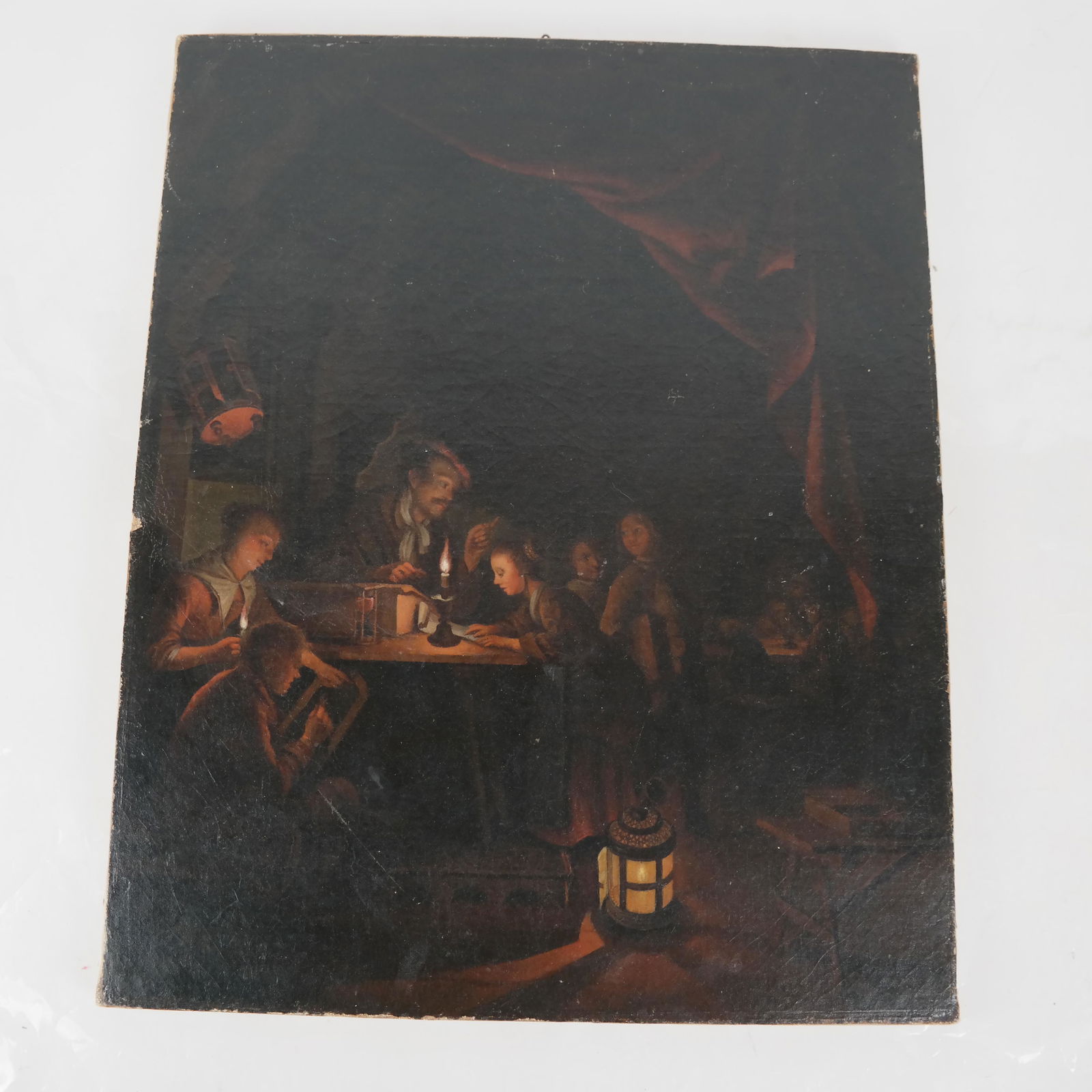 Interior Scene, Figures - Oil on Canvas (1 of 4)