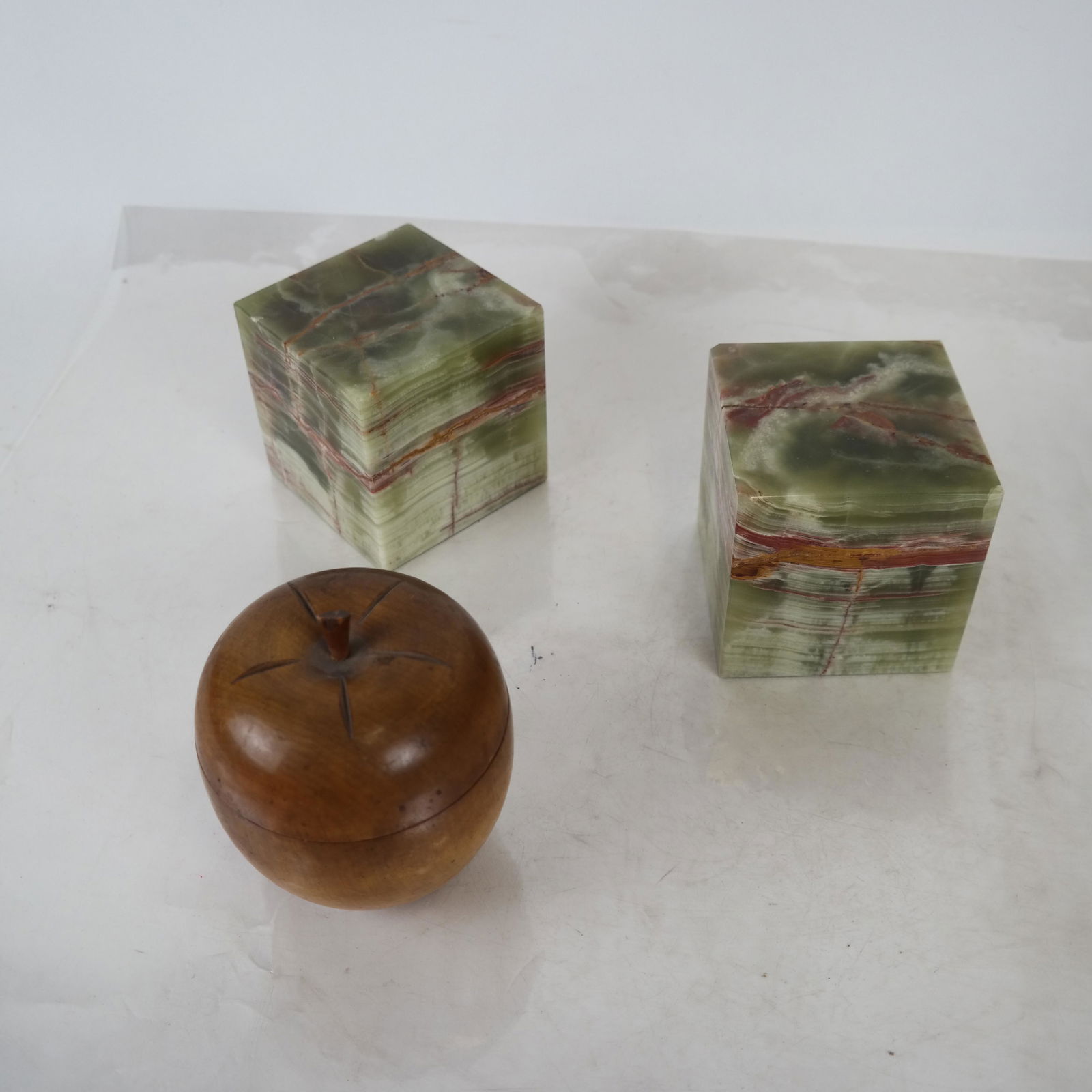 Onyz Bookends and Apple-Form Wood Box (1 of 5)