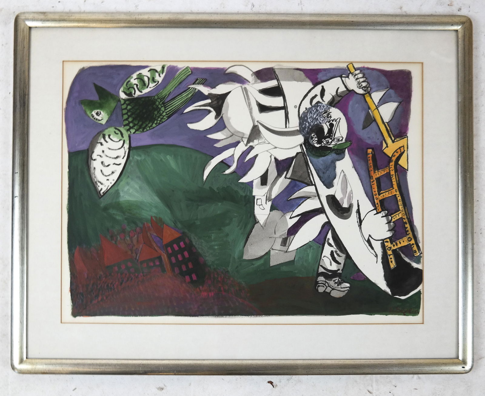 Naftali BEZEM (Israeli): Fisherman - Watercolor (1 of 3)